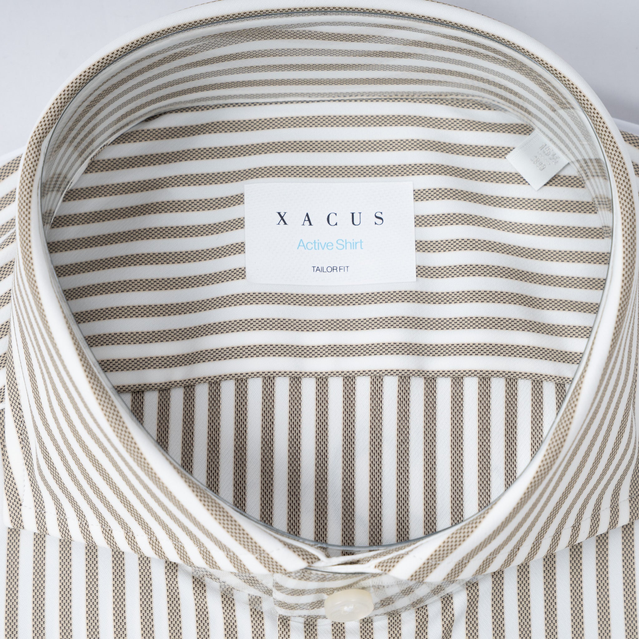 Xacus Overhemd Beige Streep | Active Shirt