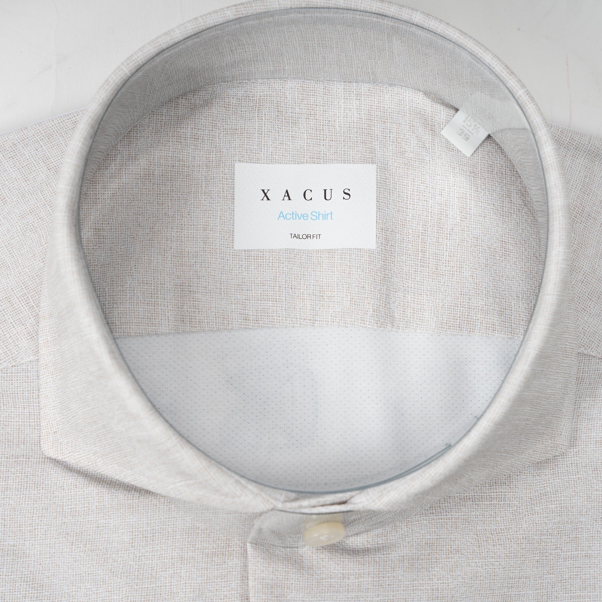 Xacus Overhemd Beige Linnen Look | Active Shirt