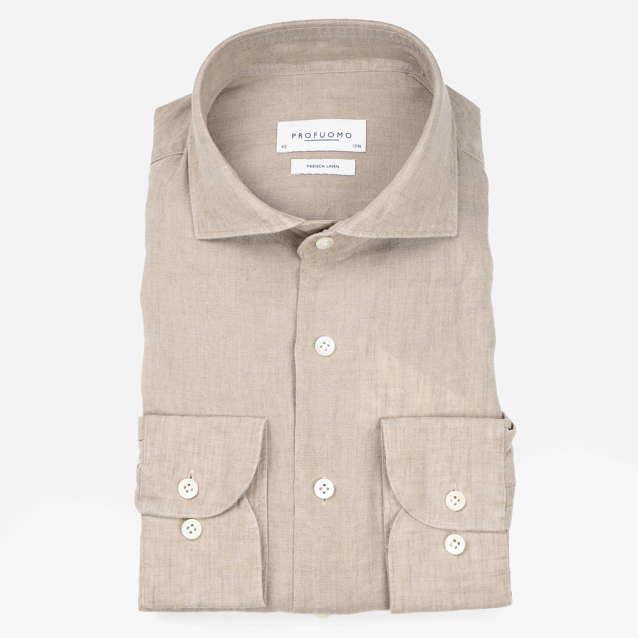 Profuomo Linnen Overhemd Beige