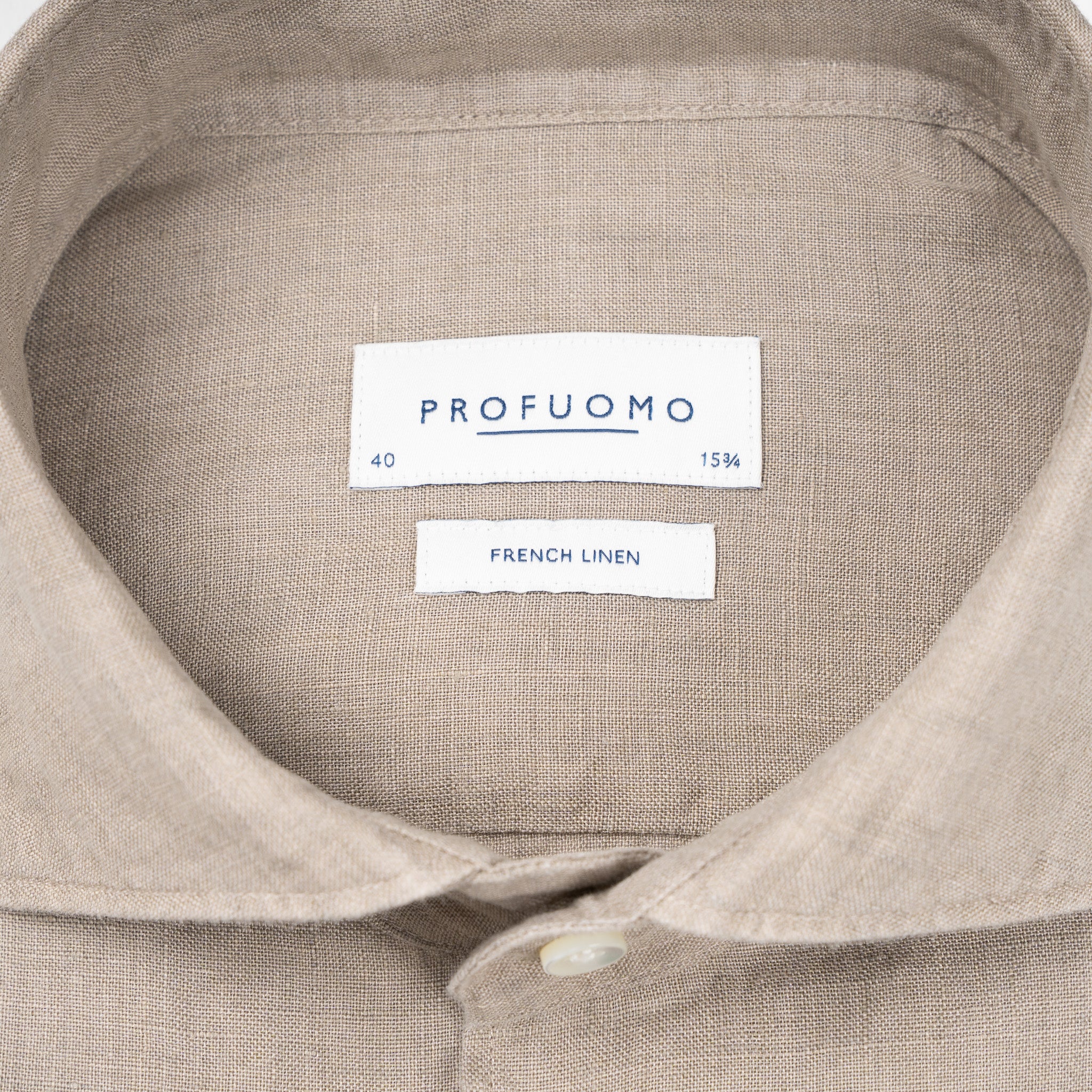 Profuomo Linnen Overhemd Beige