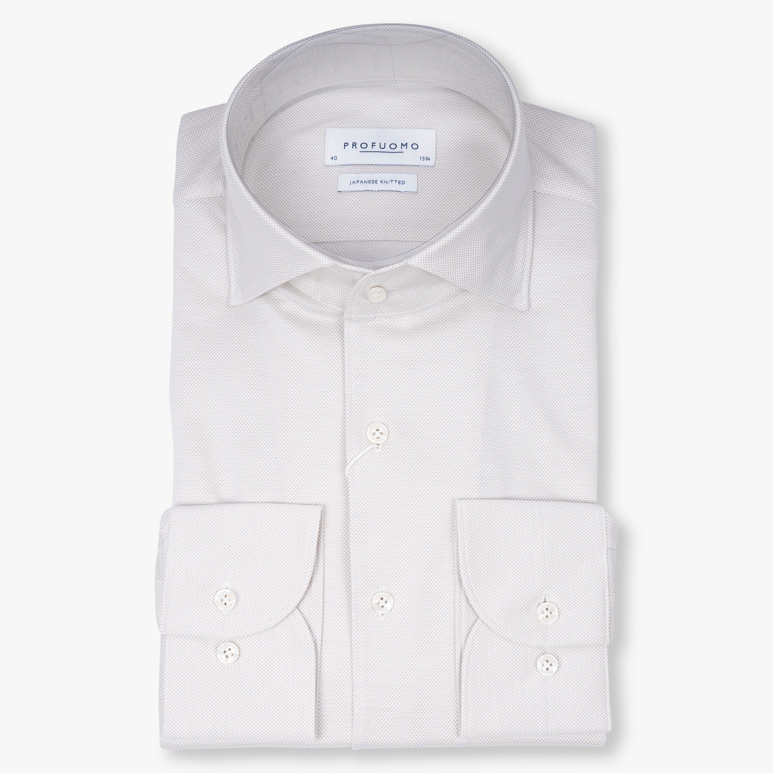 Profuomo Overhemd Beige | Japanese Knitted