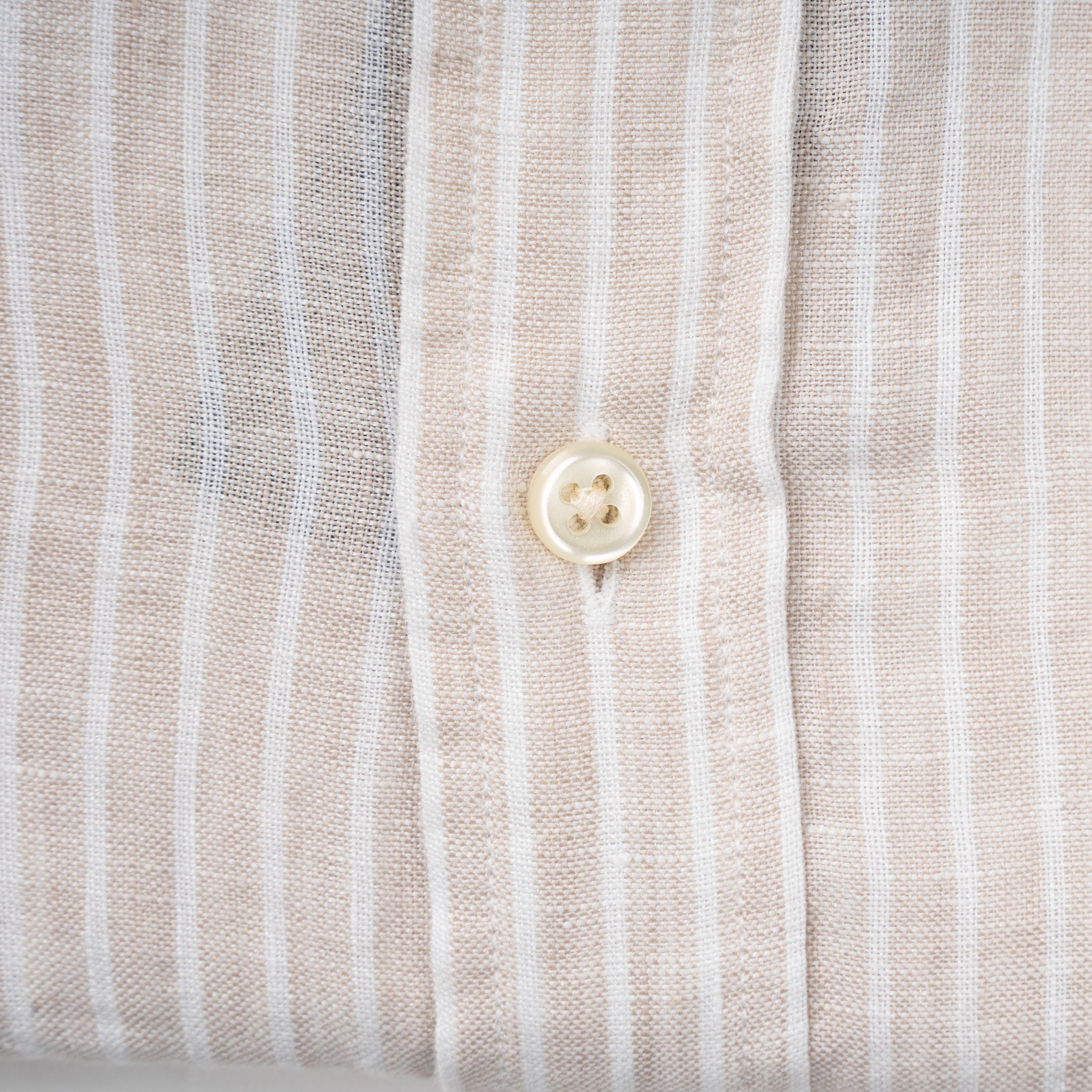 Ralph Lauren Linnen Overhemd Beige Gestreept | Custom Fit