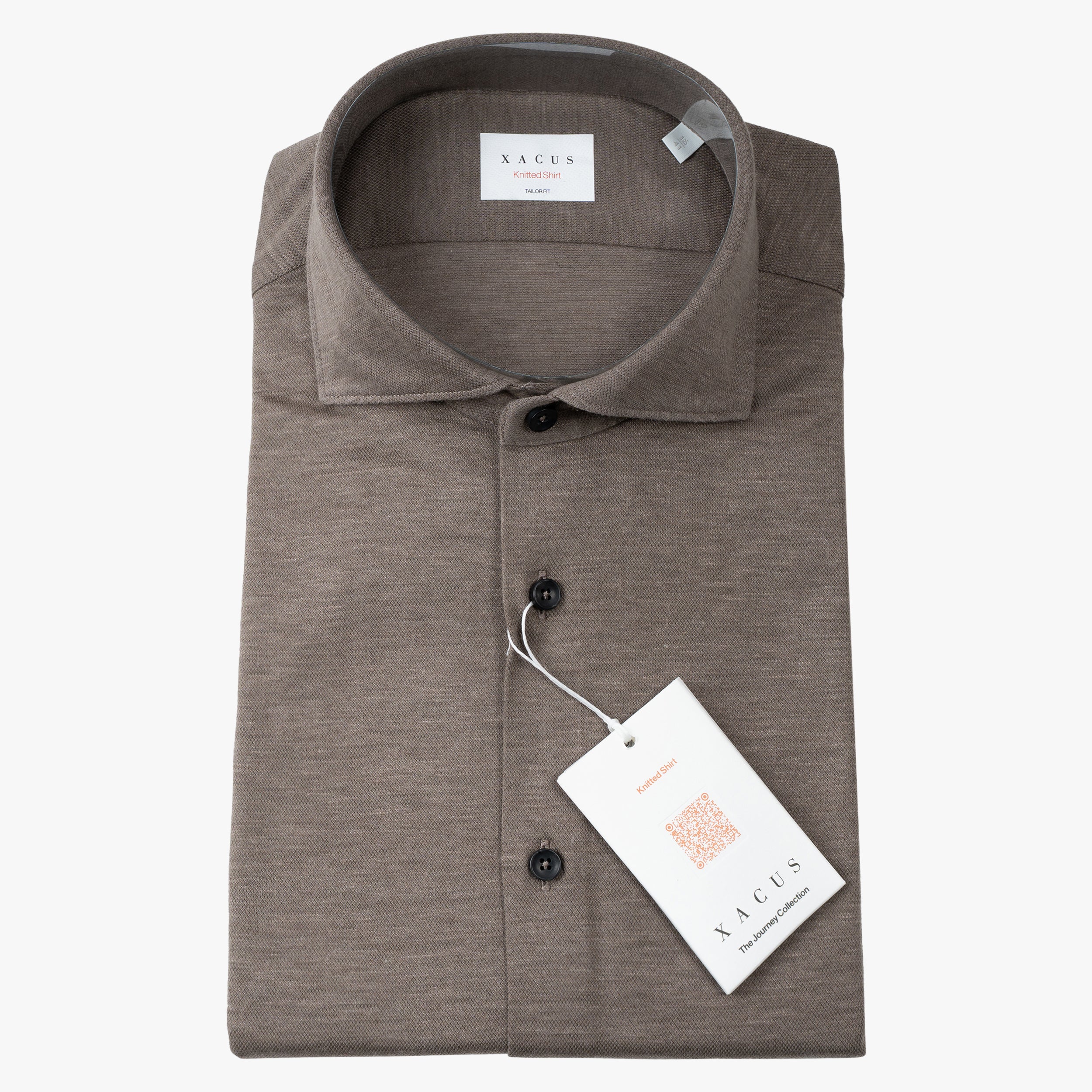 Xacus Overhemd Bruin | Knitted Shirt