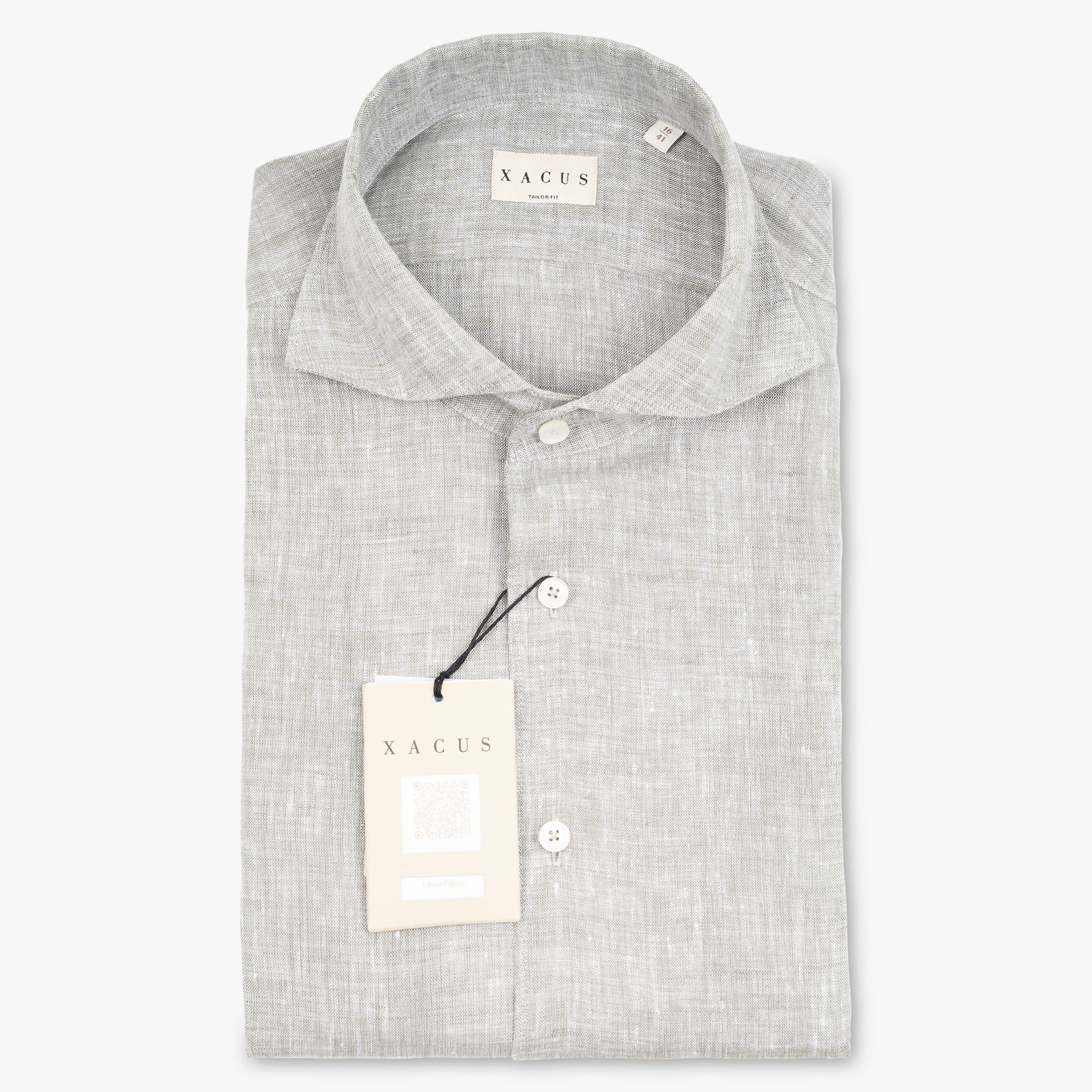 Xacus Linnen Overhemd Groen