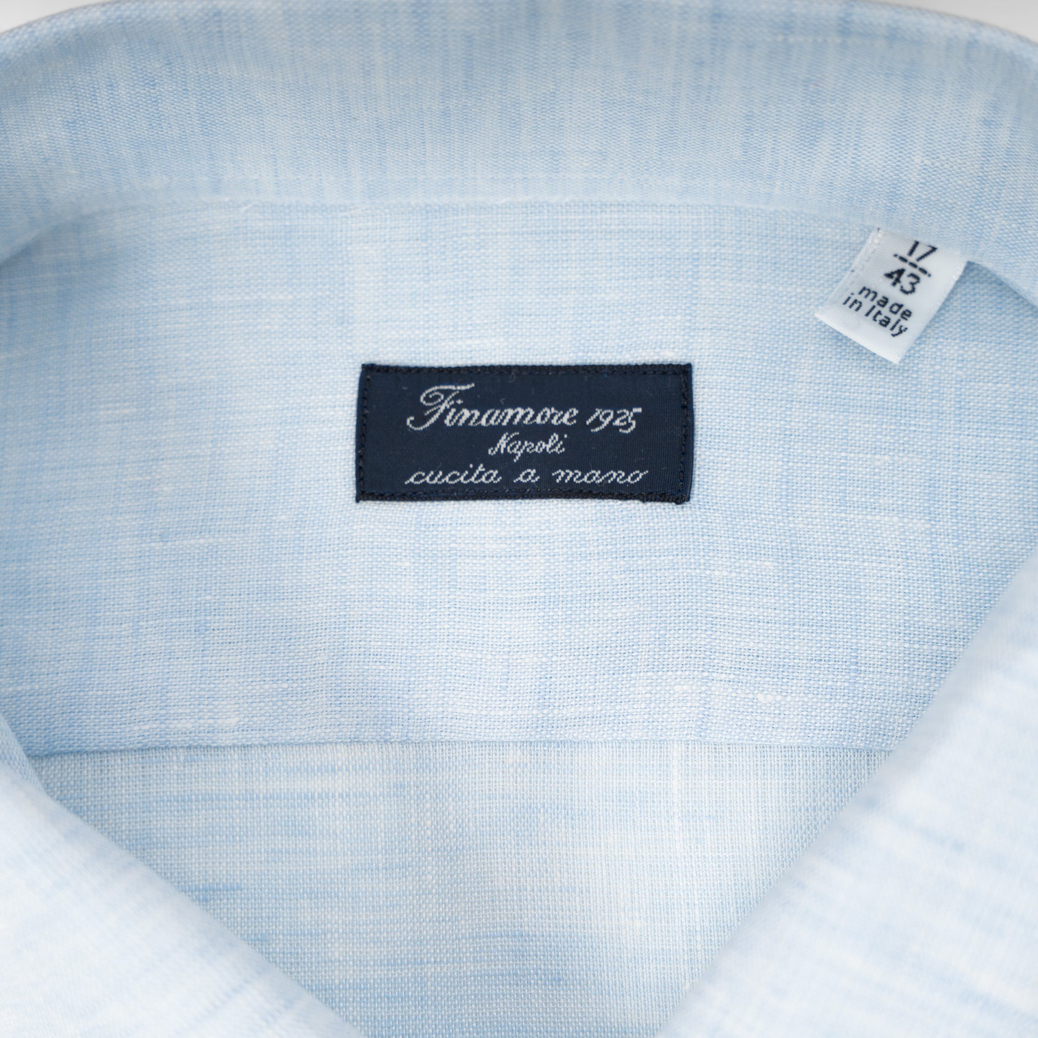 Finamore Linnen Overhemd Lichtblauw | Ustica