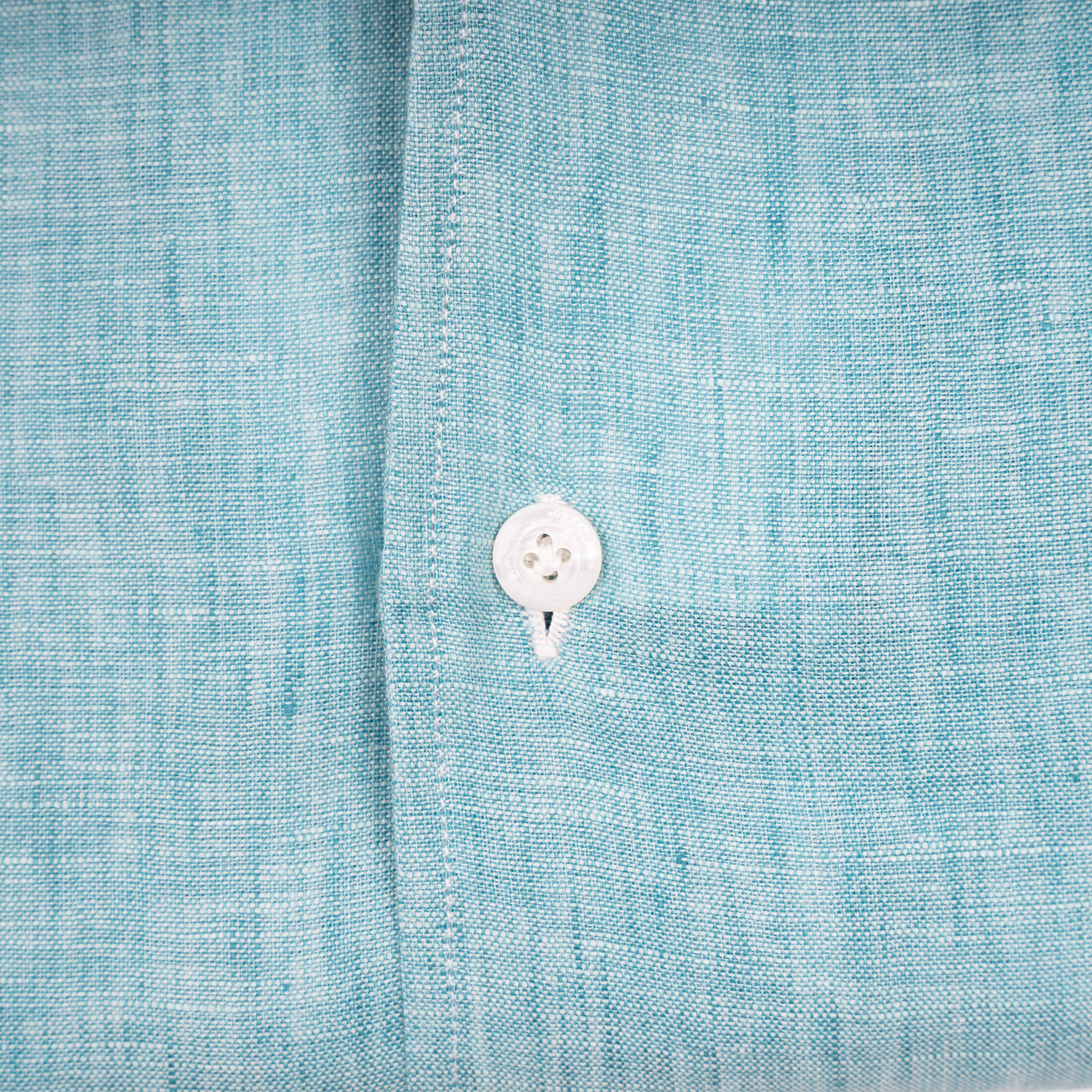 Finamore Linnen Overhemd Aqua Blauw | Ustica