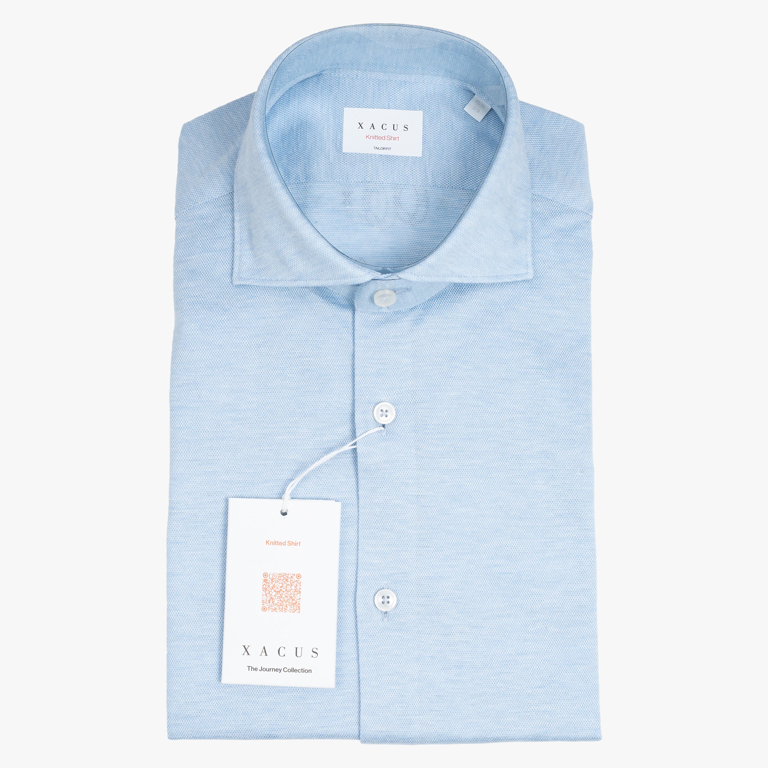 Xacus Overhemd Lichtblauw | Knitted Shirt