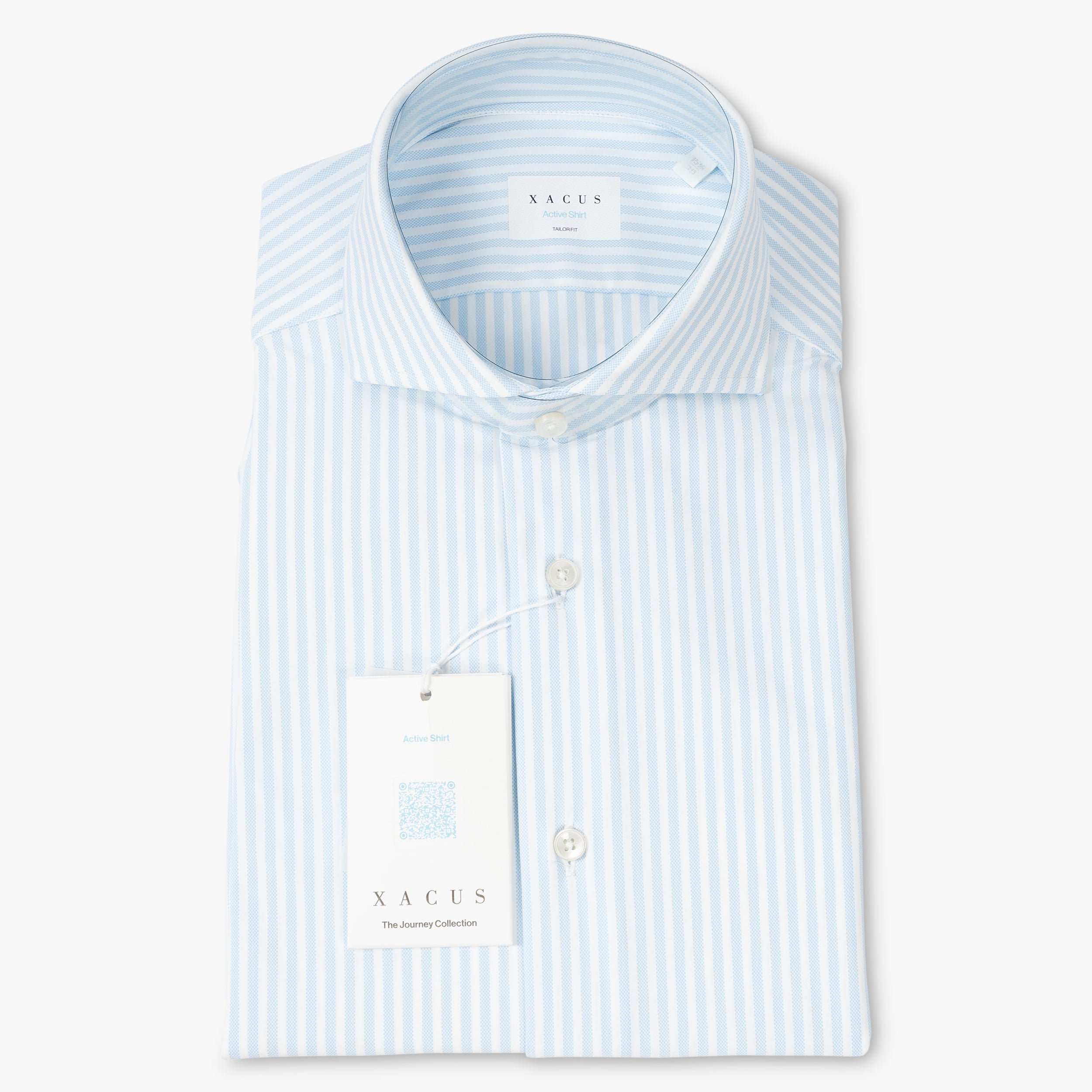 Xacus Overhemd Lichtblauwe Streep | Active Shirt