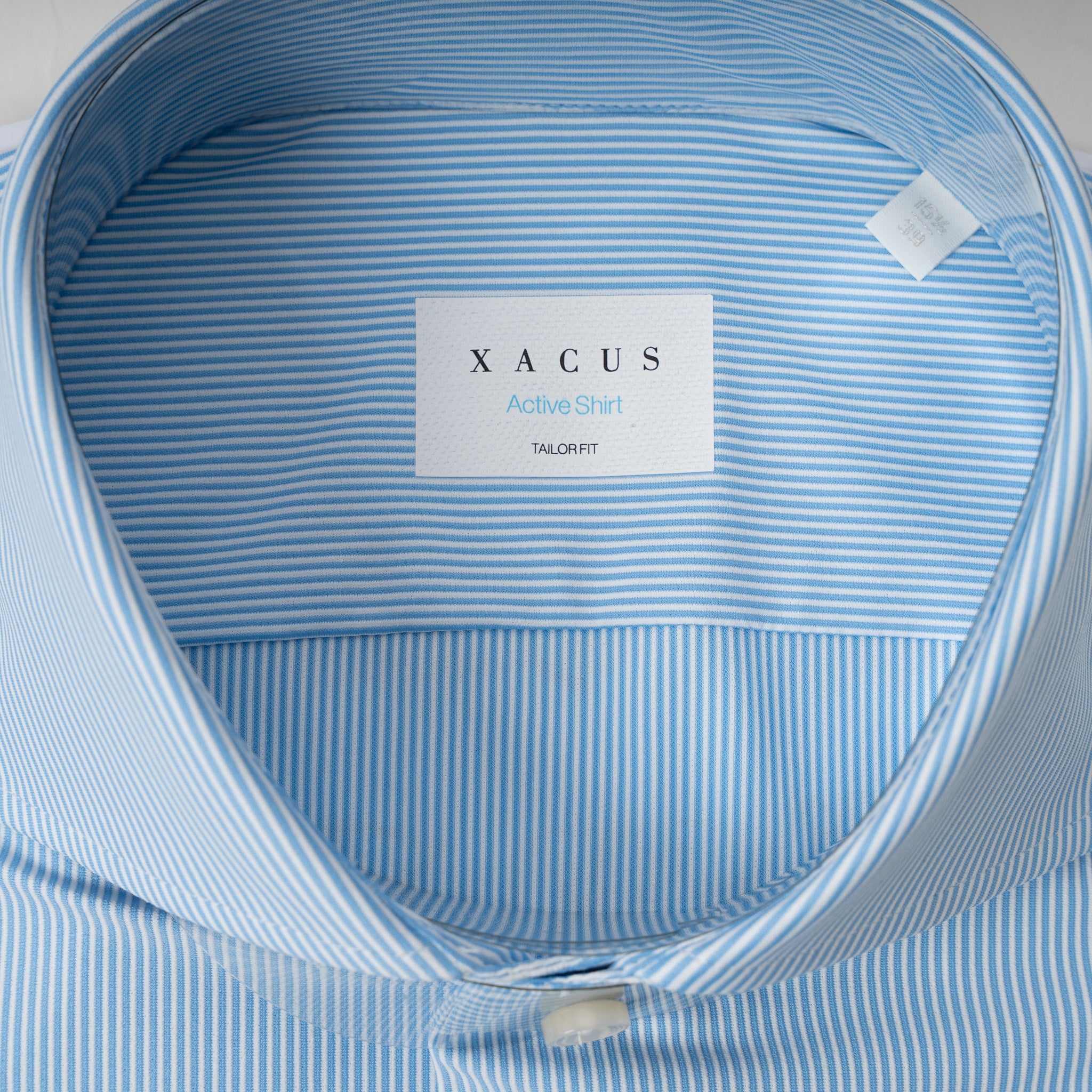 Xacus Overhemd Lichtblauw Fijne Streep | Active Shirt