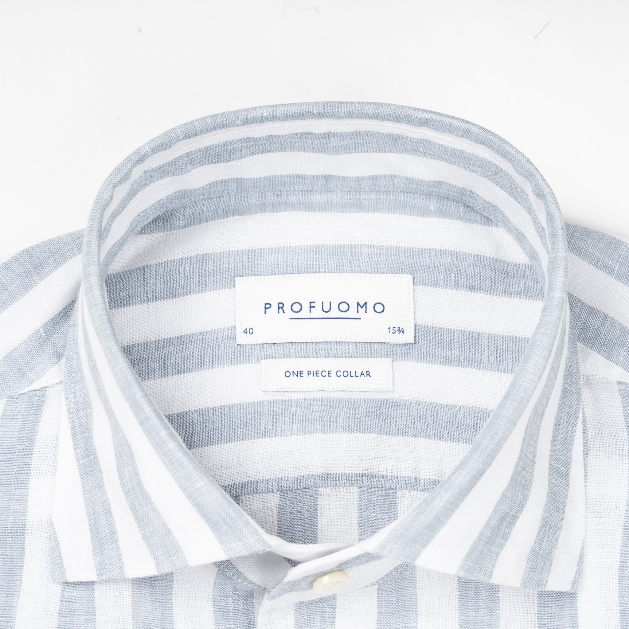 Profuomo Linnen Overhemd Lichtblauwe Streep | Slim Fit