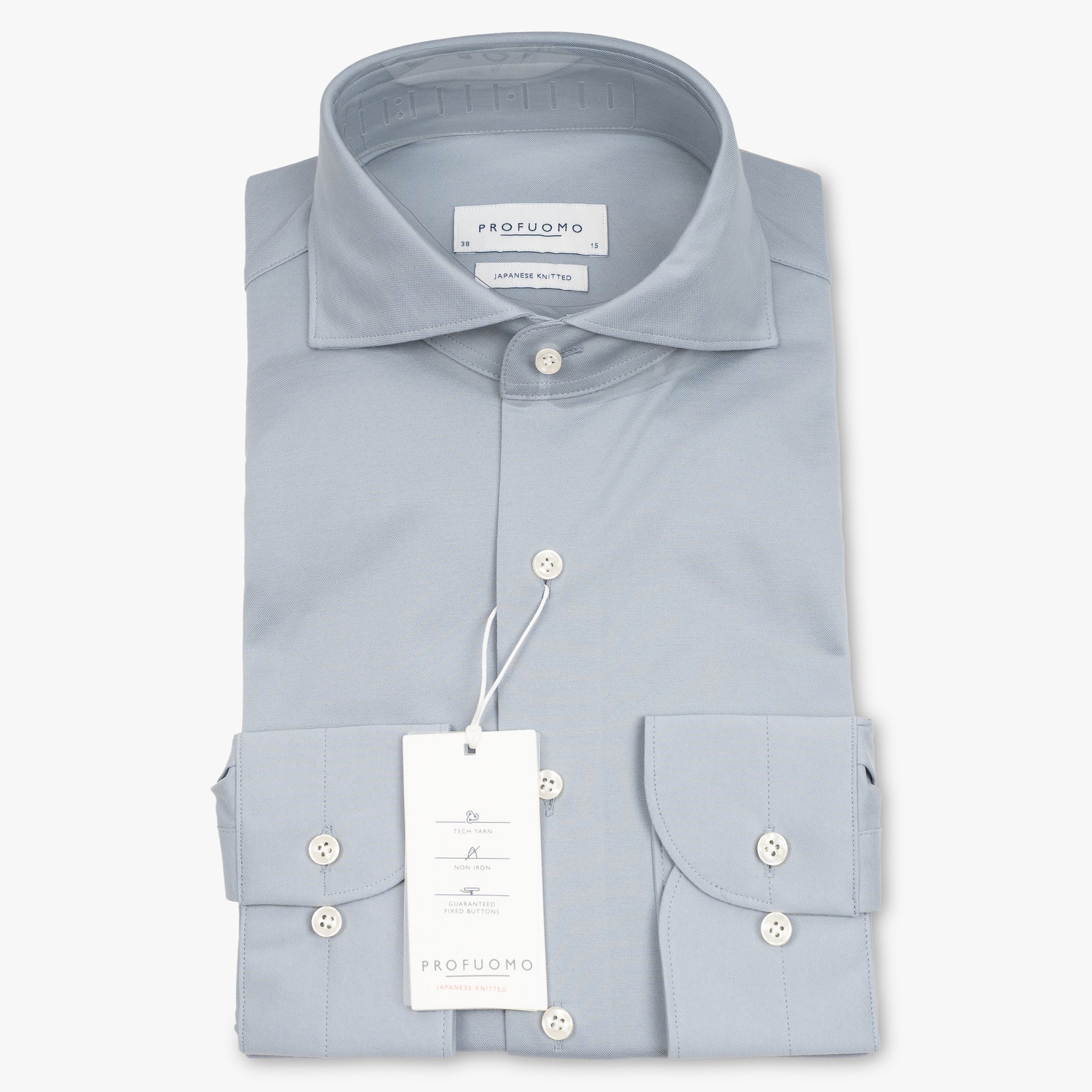 Profuomo Overhemd Aquablauw | Japanese Knitted