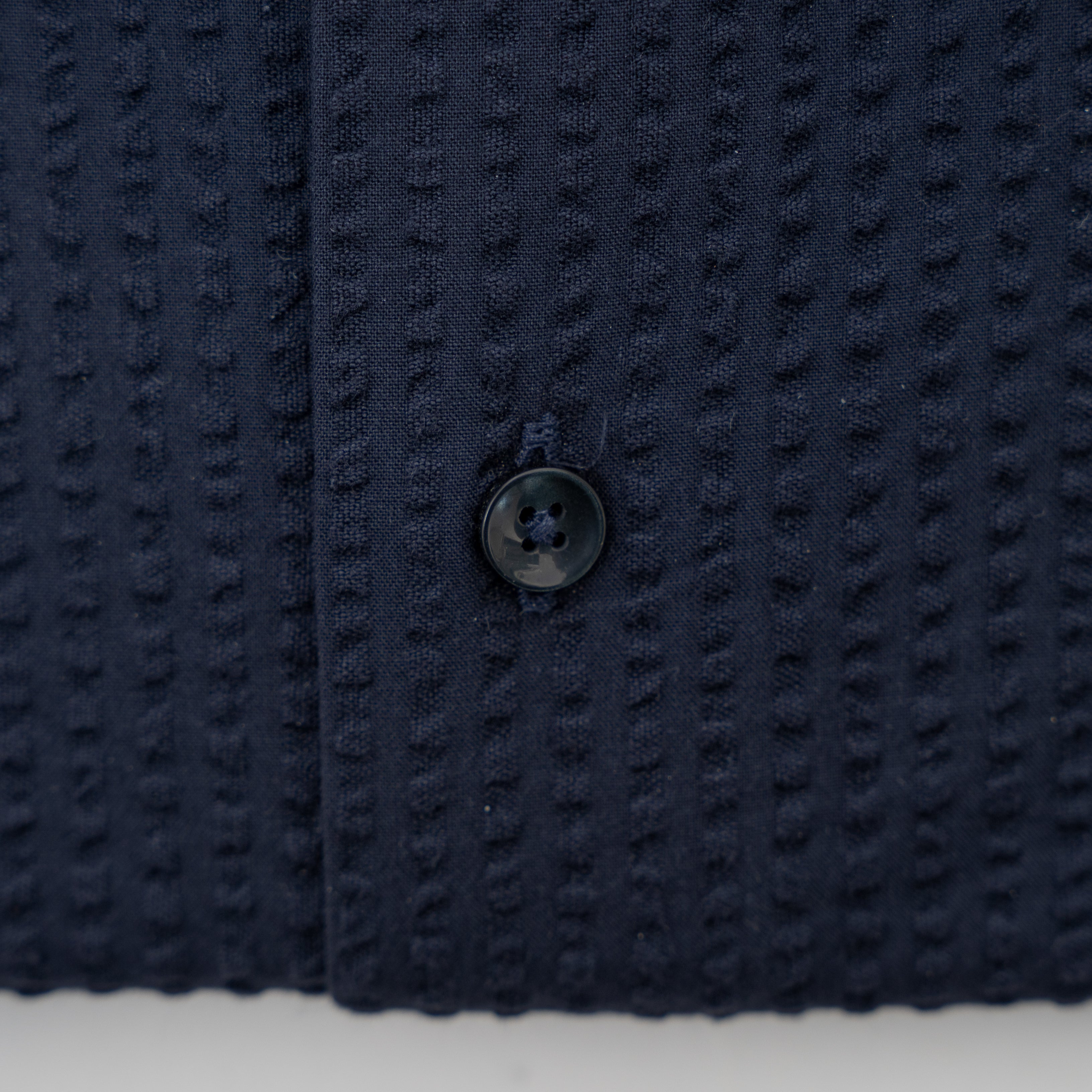 Profuomo Linnen Overhemd Donkerblauw | Seersucker