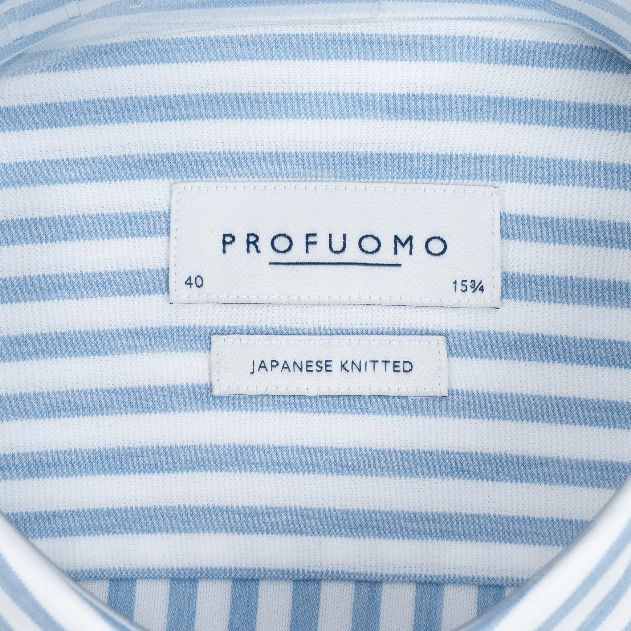 Profuomo Overhemd Lichtblauw Gestreept | Japanese Knitted