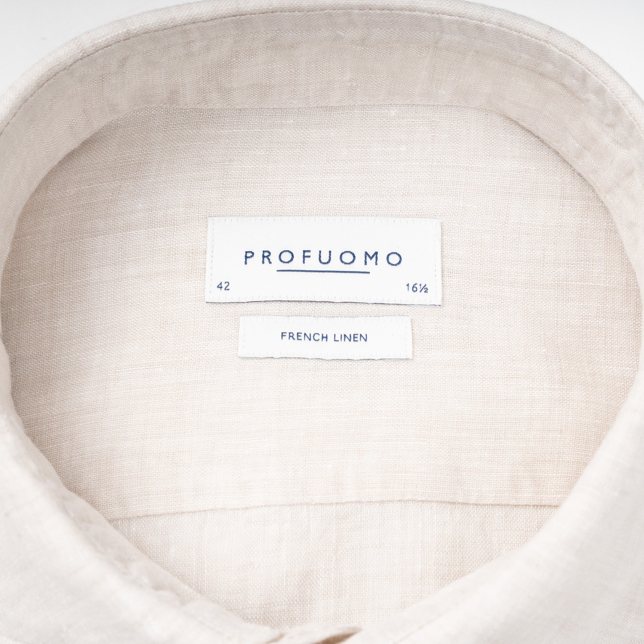 Profuomo Linnen Overhemd Zand