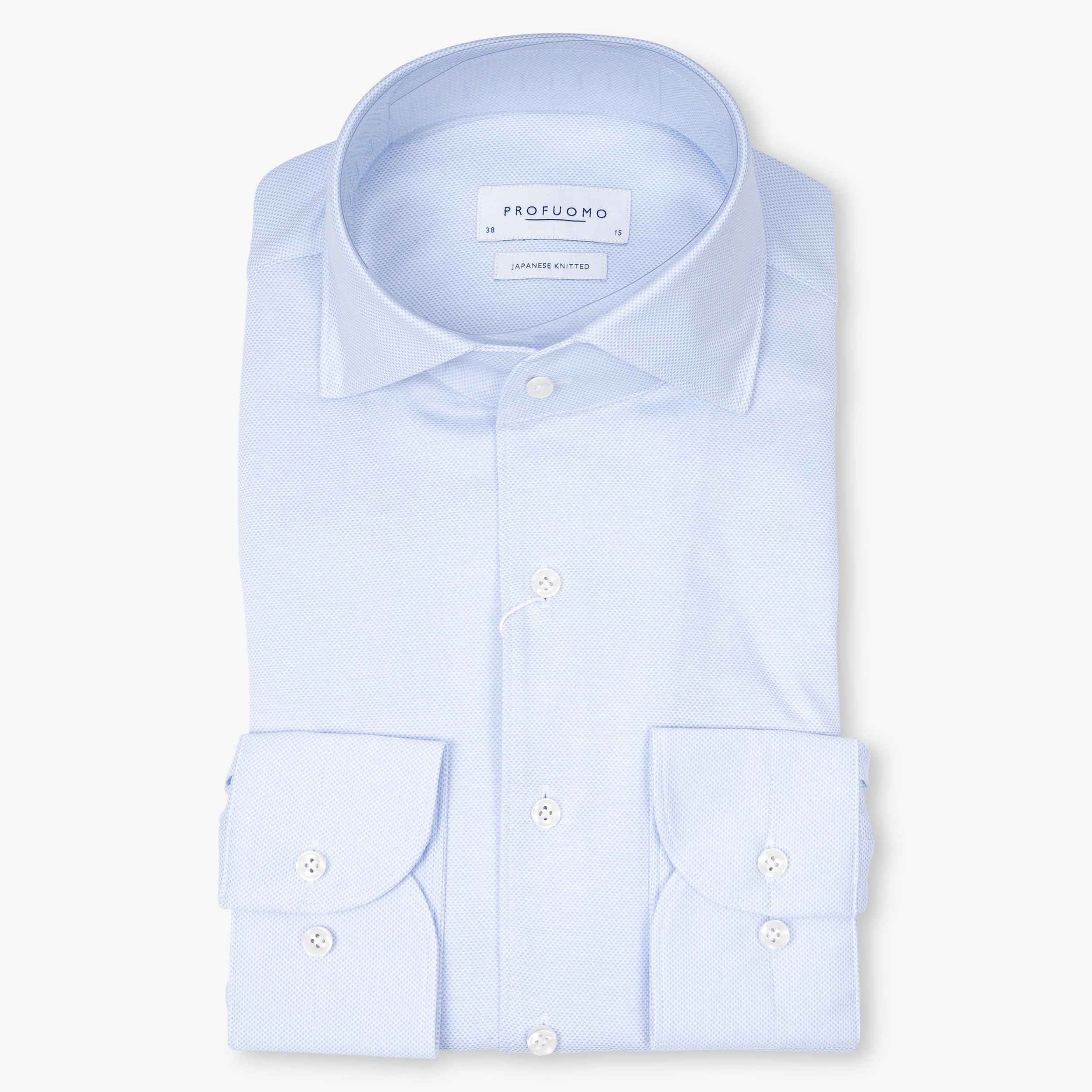 Profuomo Overhemd Lichtblauw | Japanese Knitted