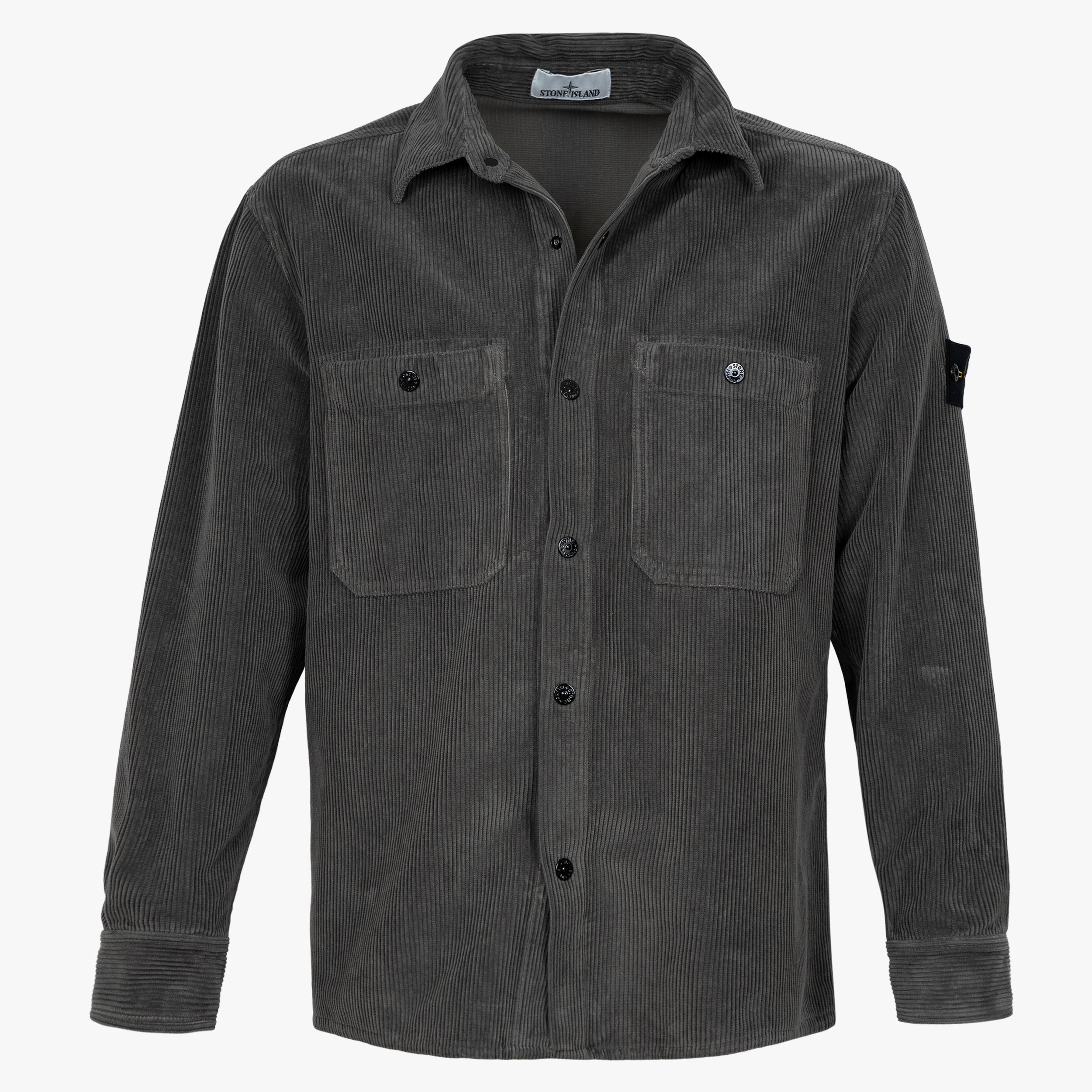 Stone Island Overshirt Corduroy Grijs | Organic Cotton