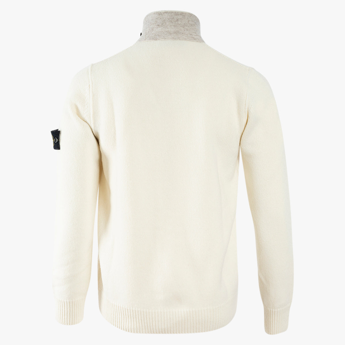 Stone Island Gebreid Knoopvest Crème | Lambswool