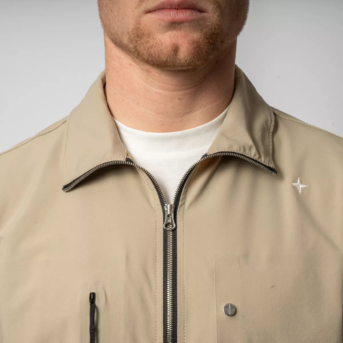 Stone Island Overshirt met Rits Beige | Stellina