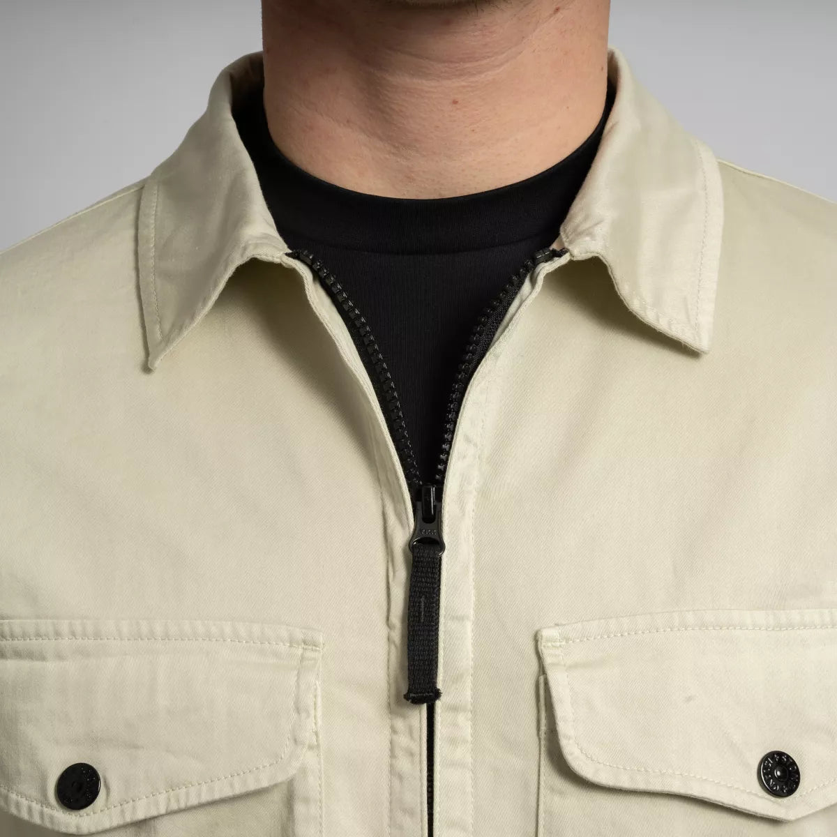 Stone Island Overshirt Zand | Supima Cotton Twill