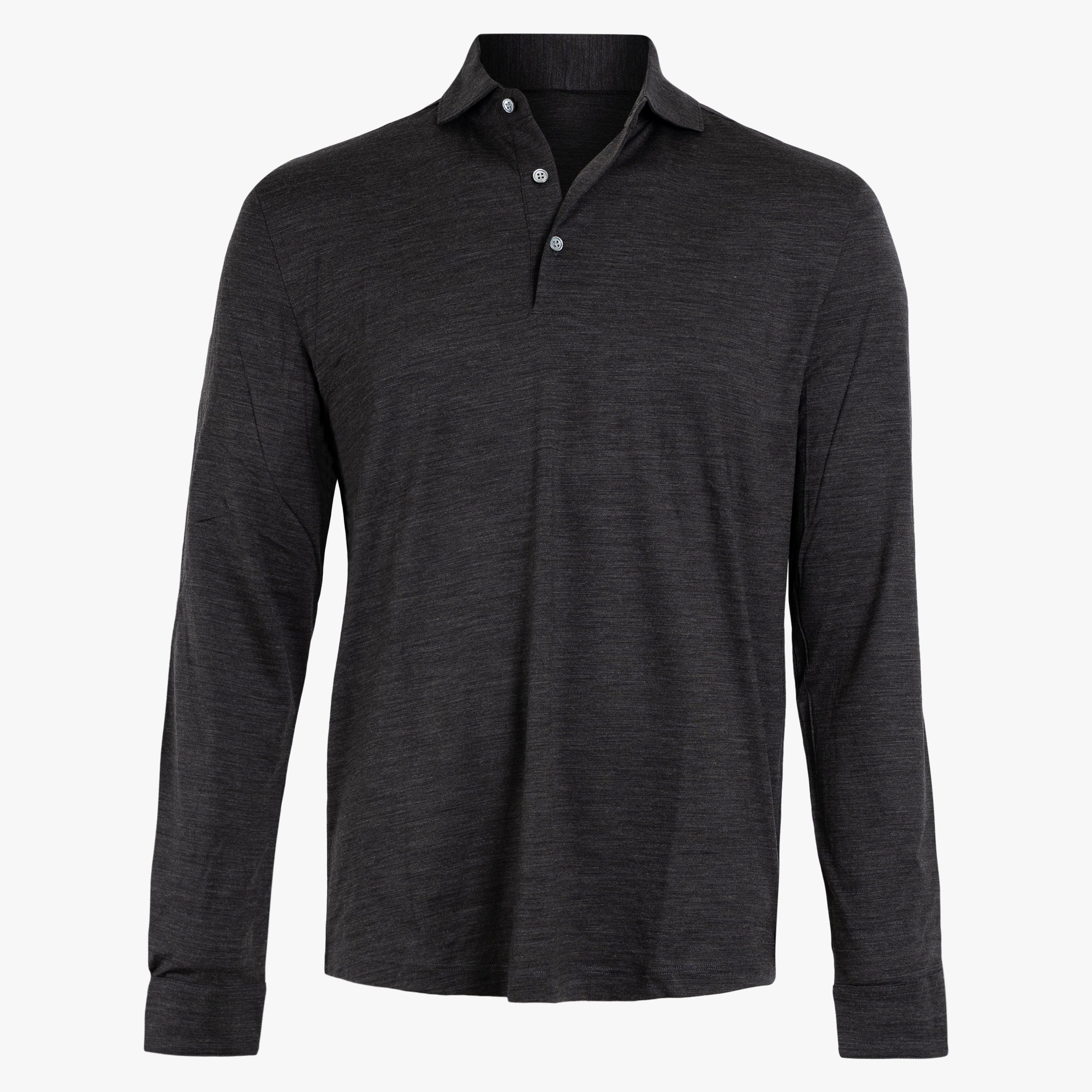 Profuomo Polo Lange Mouwen Bruin | Merino Polo