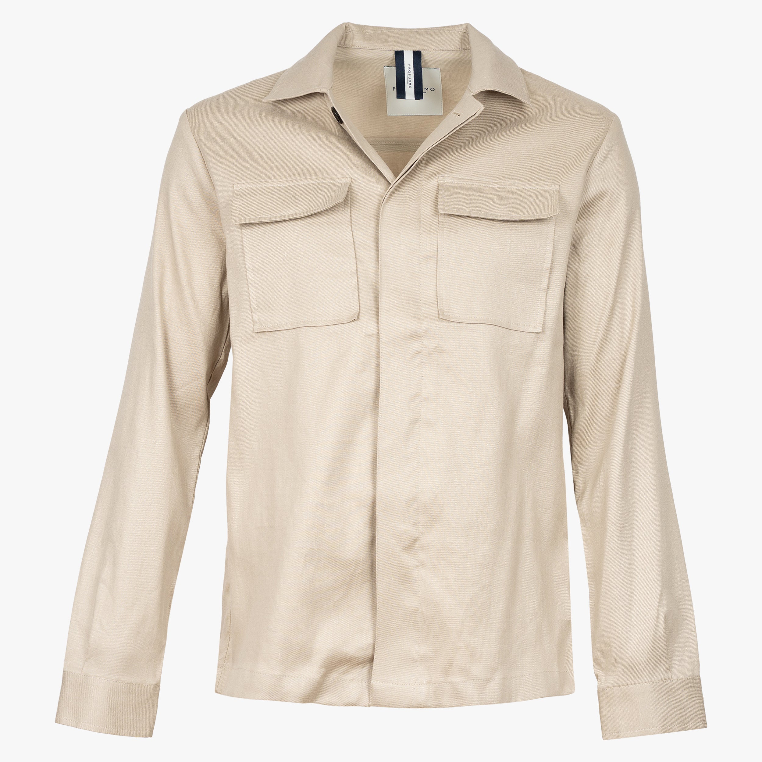 Profuomo Overshirt Beige | Linnen & Katoen