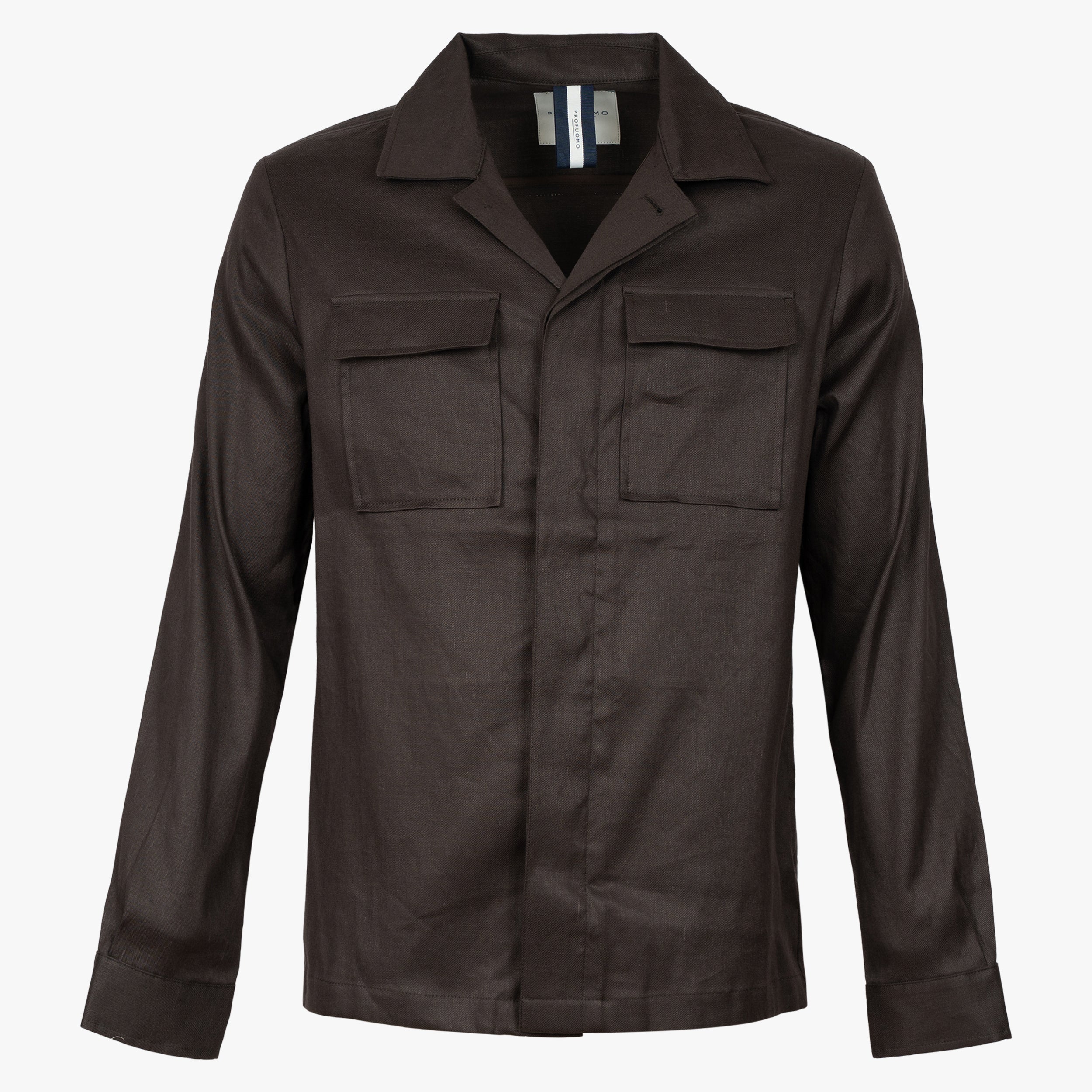 Profuomo Overshirt Bruin | Linnen & Katoen