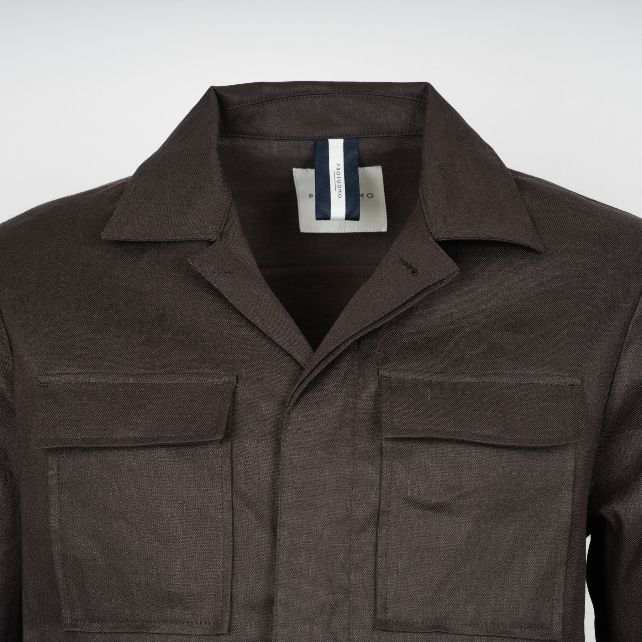 Profuomo Overshirt Bruin | Linnen & Katoen