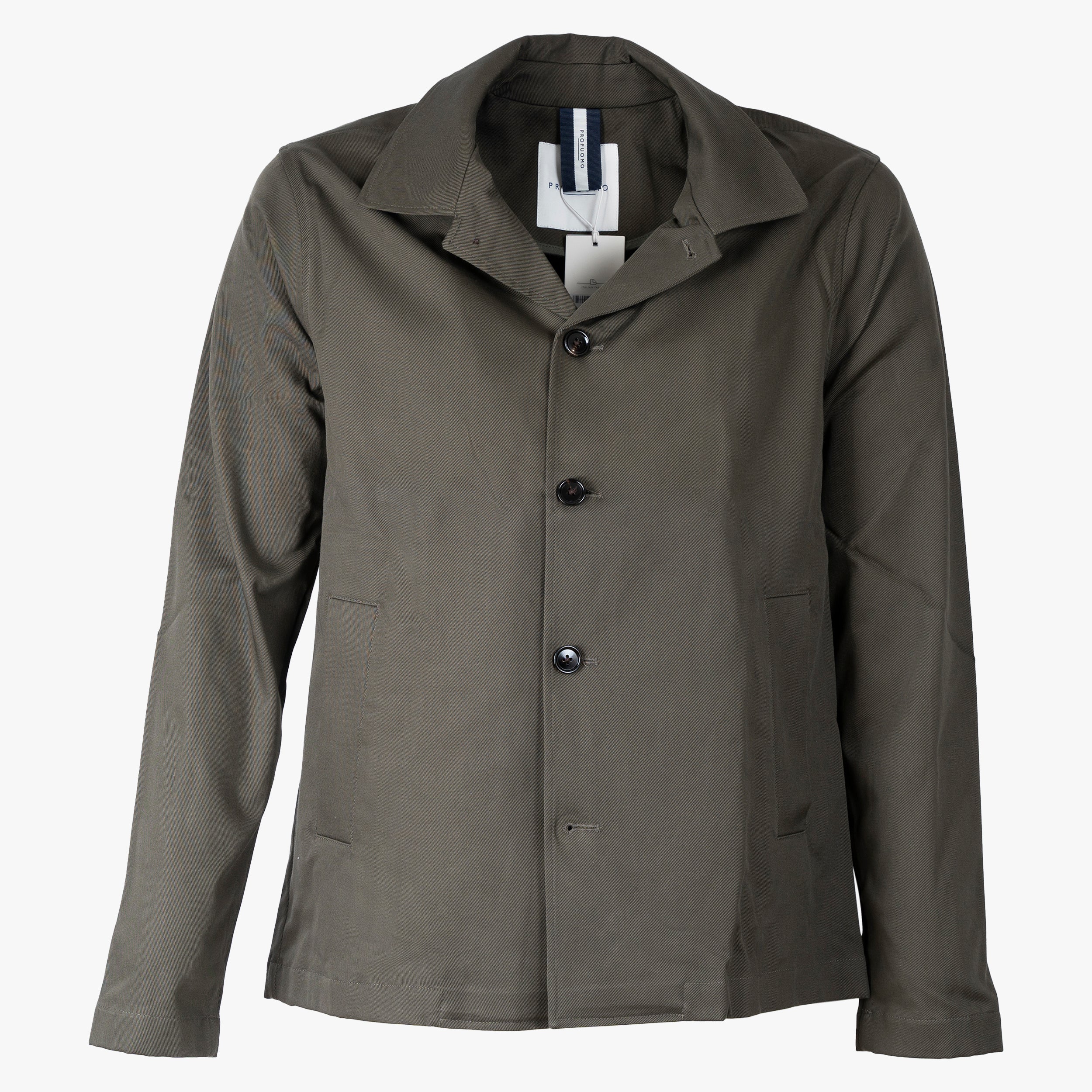 Profuomo Overshirt Groen | Cotton Twill