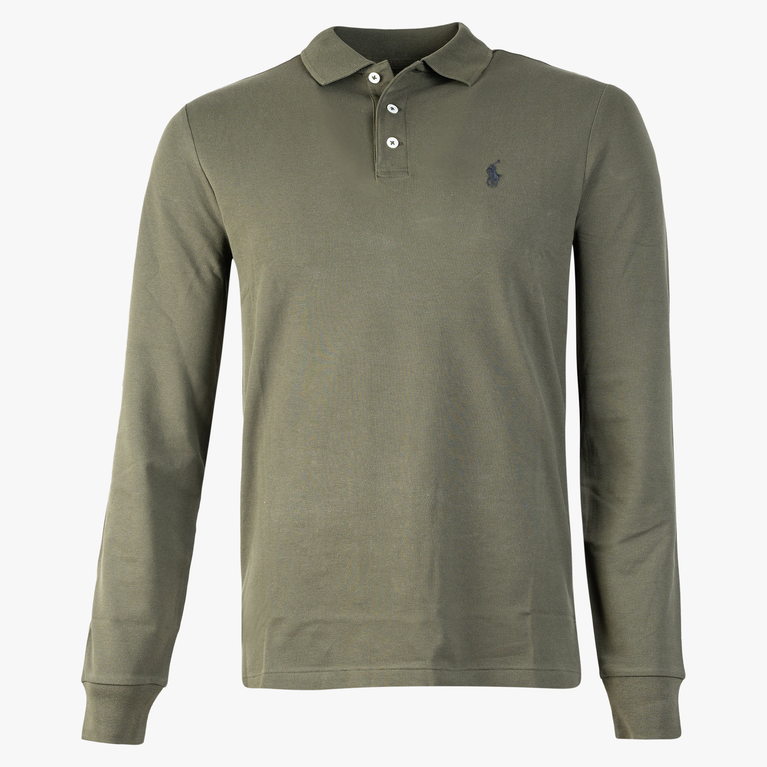 Ralph Lauren Lange Mouwen Polo Groen | Custom Slim Fit