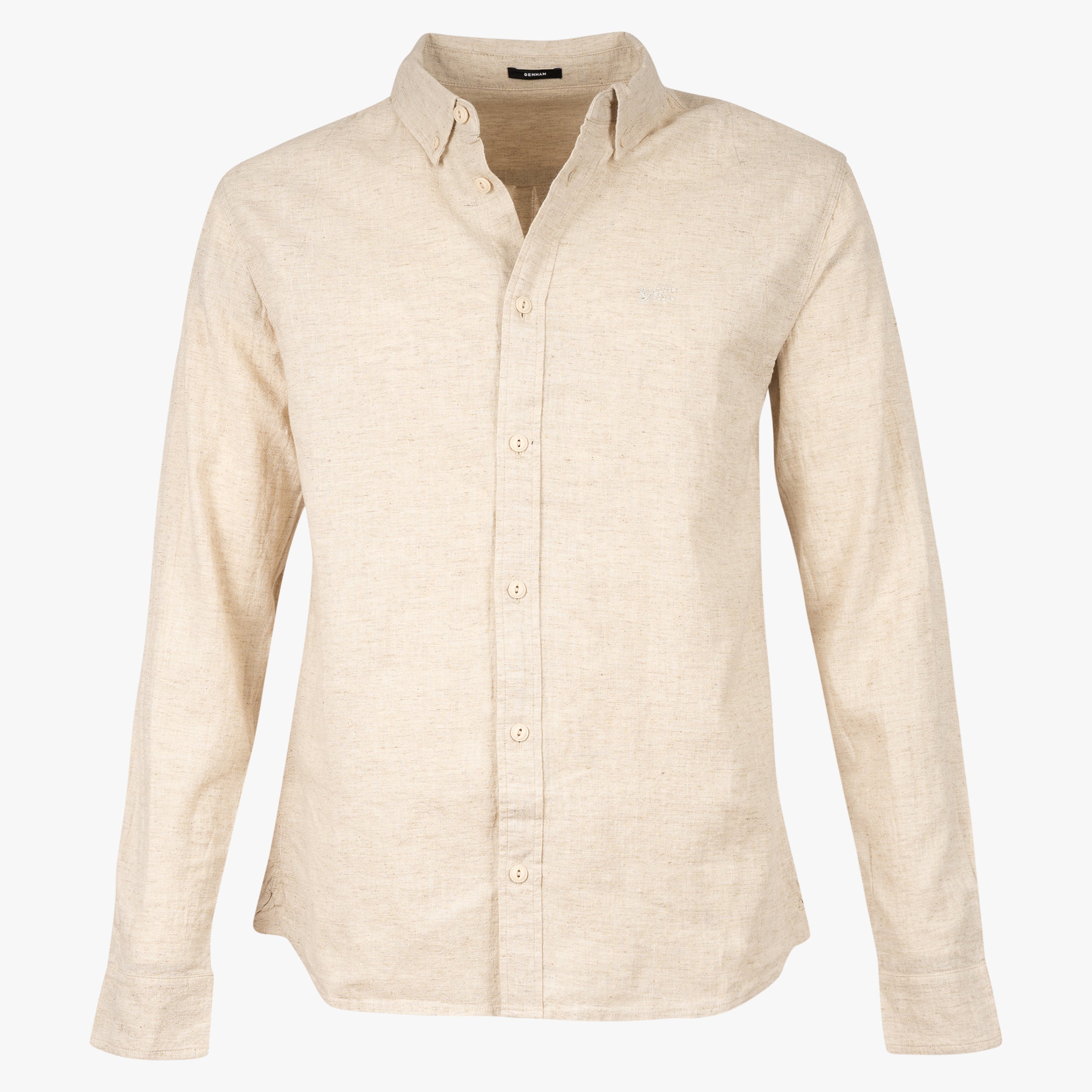 Denham Linnen Overhemd Zand | Scissor Button Down