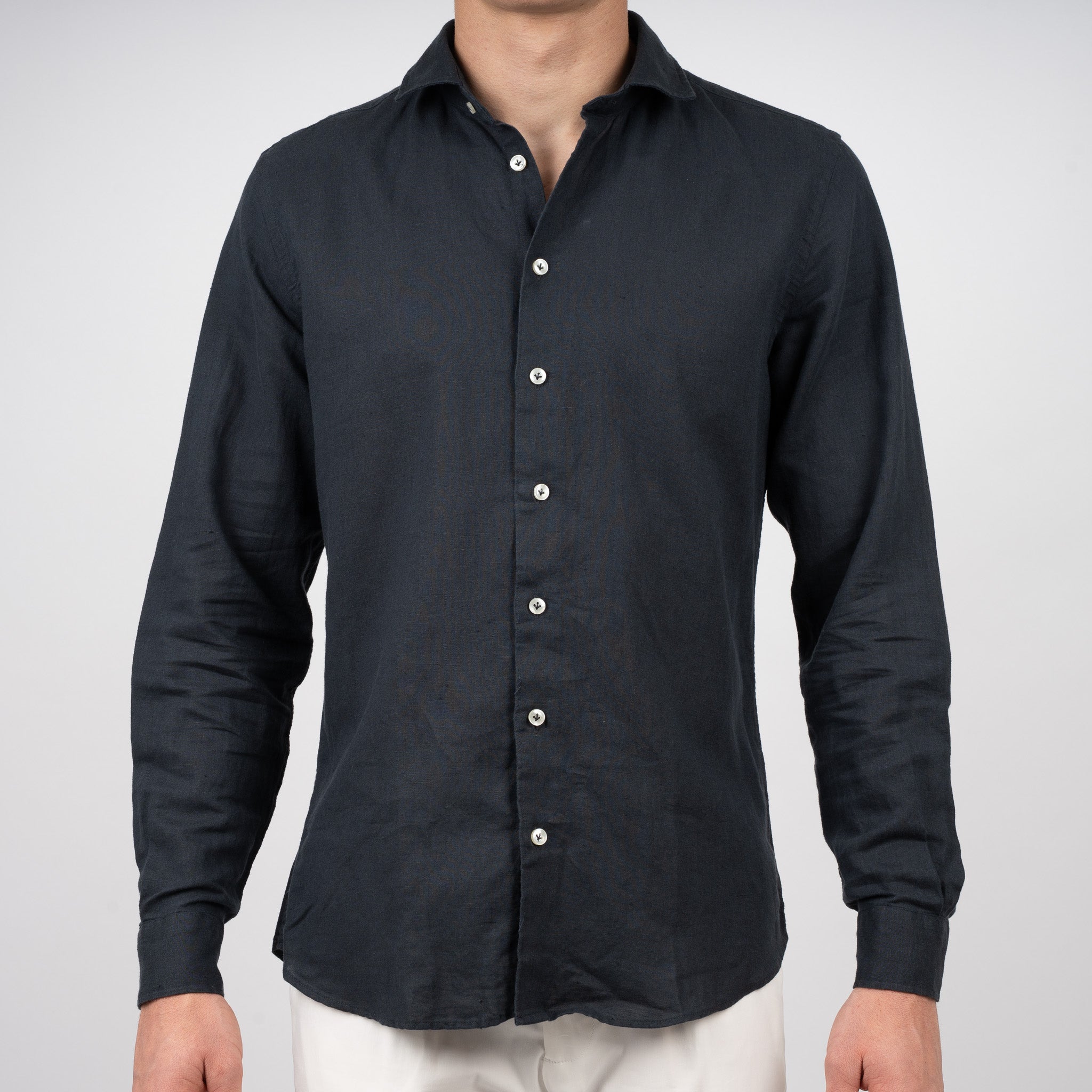 SEVEN DIALS Linnen Overhemd Donkergrijs | Jerred