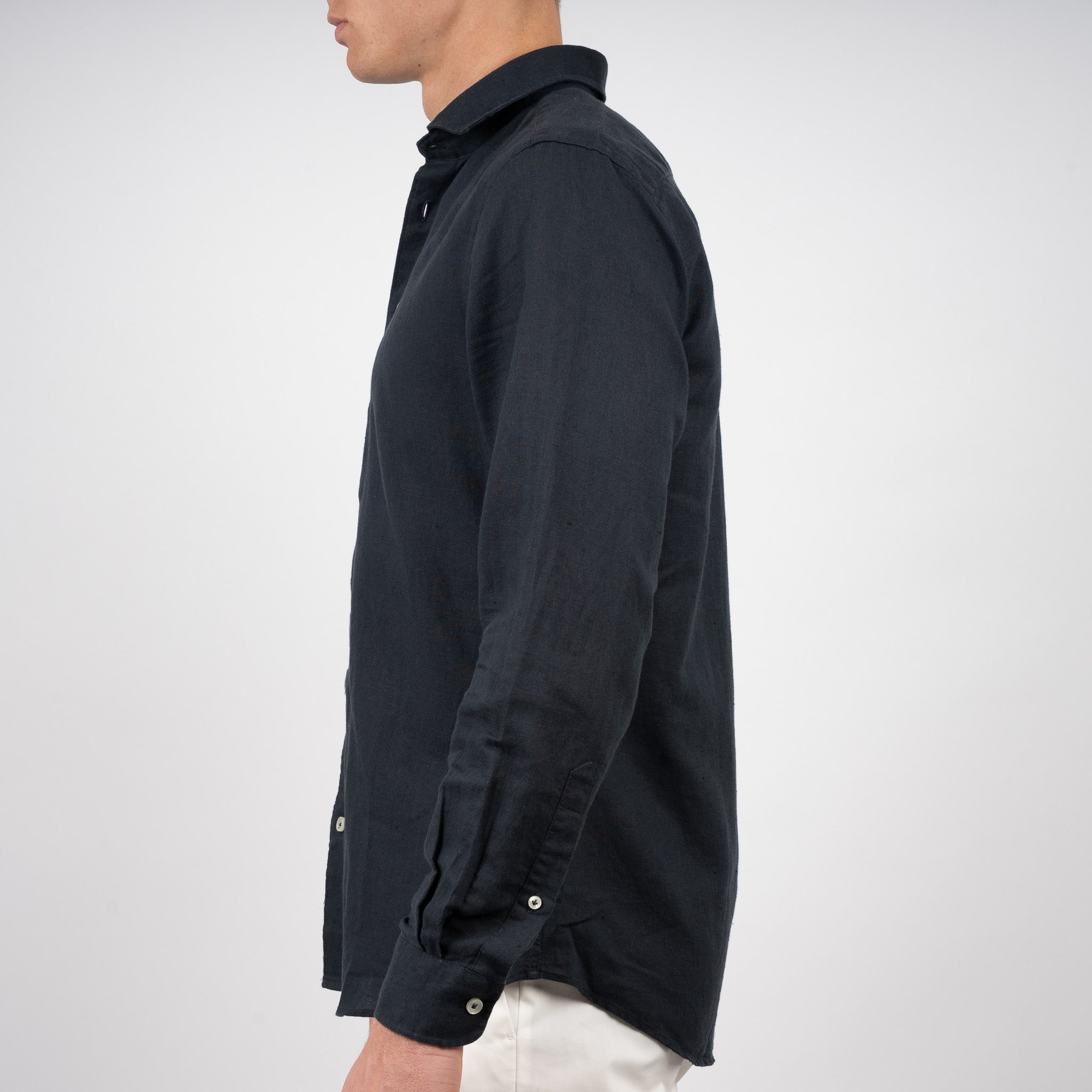 SEVEN DIALS Linnen Overhemd Donkergrijs | Jerred