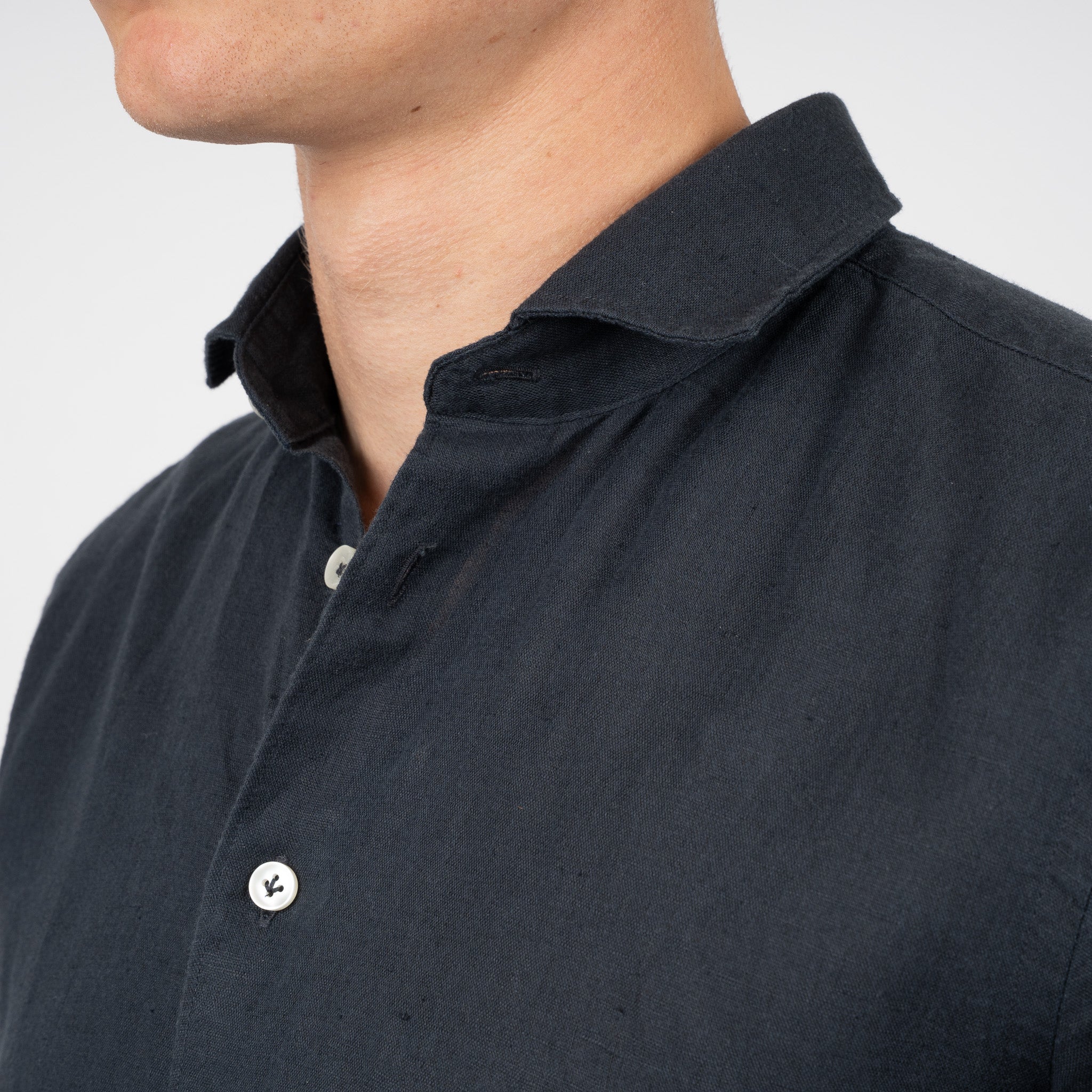 SEVEN DIALS Linnen Overhemd Donkergrijs | Jerred