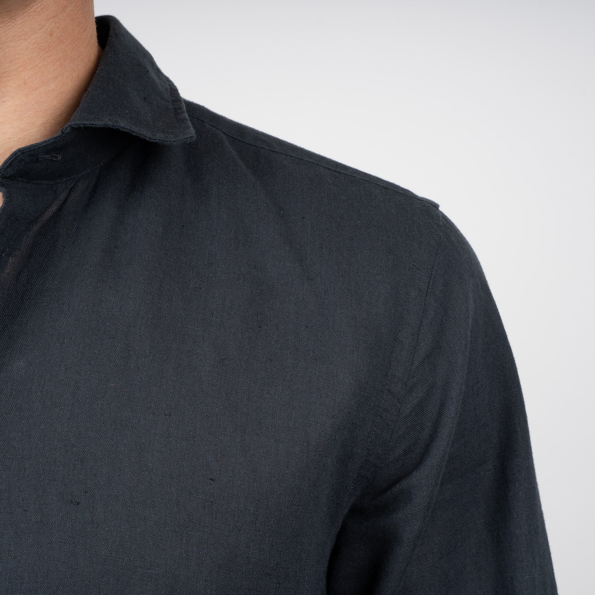 SEVEN DIALS Linnen Overhemd Donkergrijs | Jerred