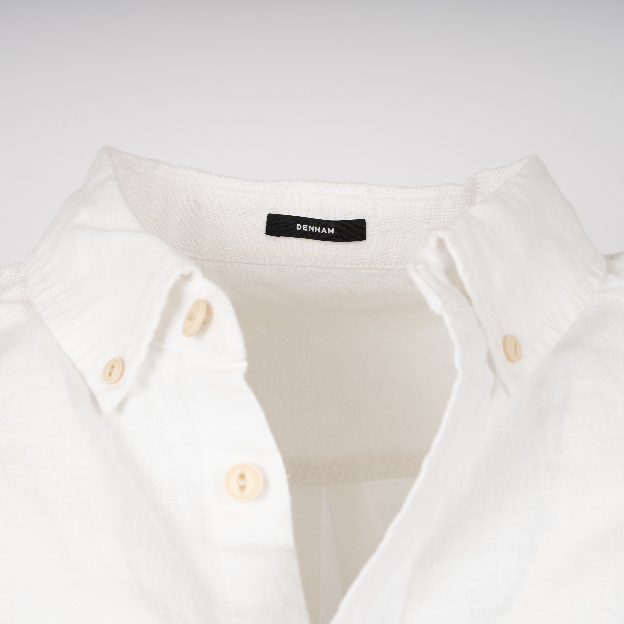 Denham Linnen Overhemd Wit | Scissor Button Down