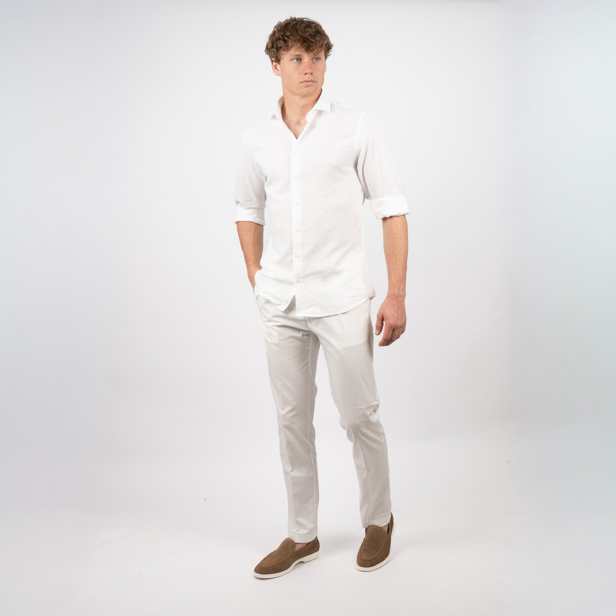 SEVEN DIALS Linnen Overhemd Wit | Jerred