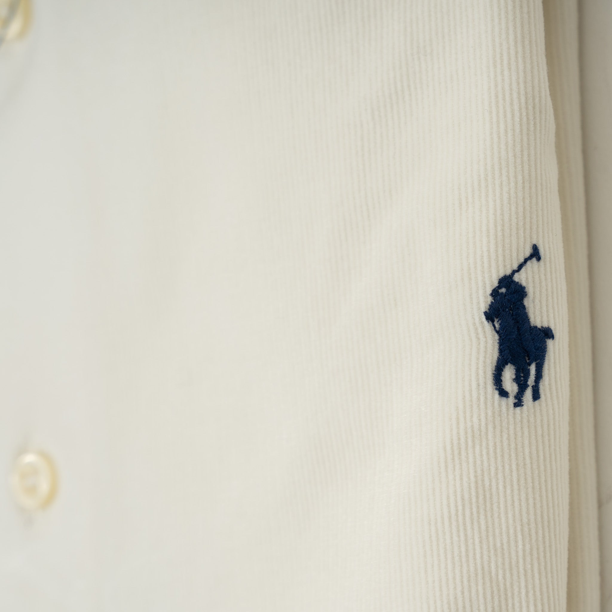 Ralph Lauren Overhemd Corduroy Crème | Custom Fit