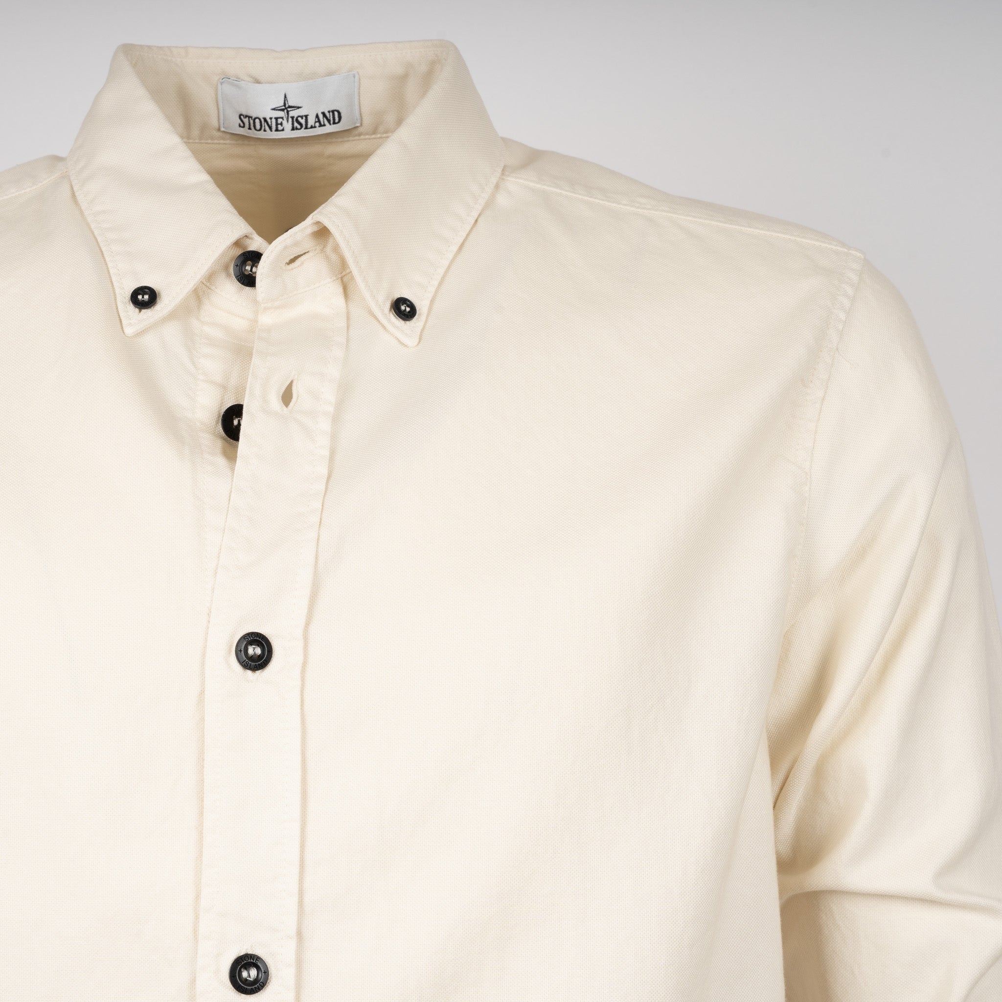 Stone Island Overhemd Crème | Organic Cotton Oxford