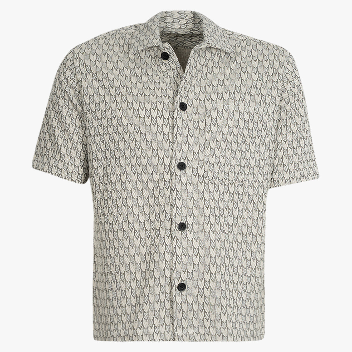 Genti Korte Mouwen Overhemd Beige Print | Sunset
