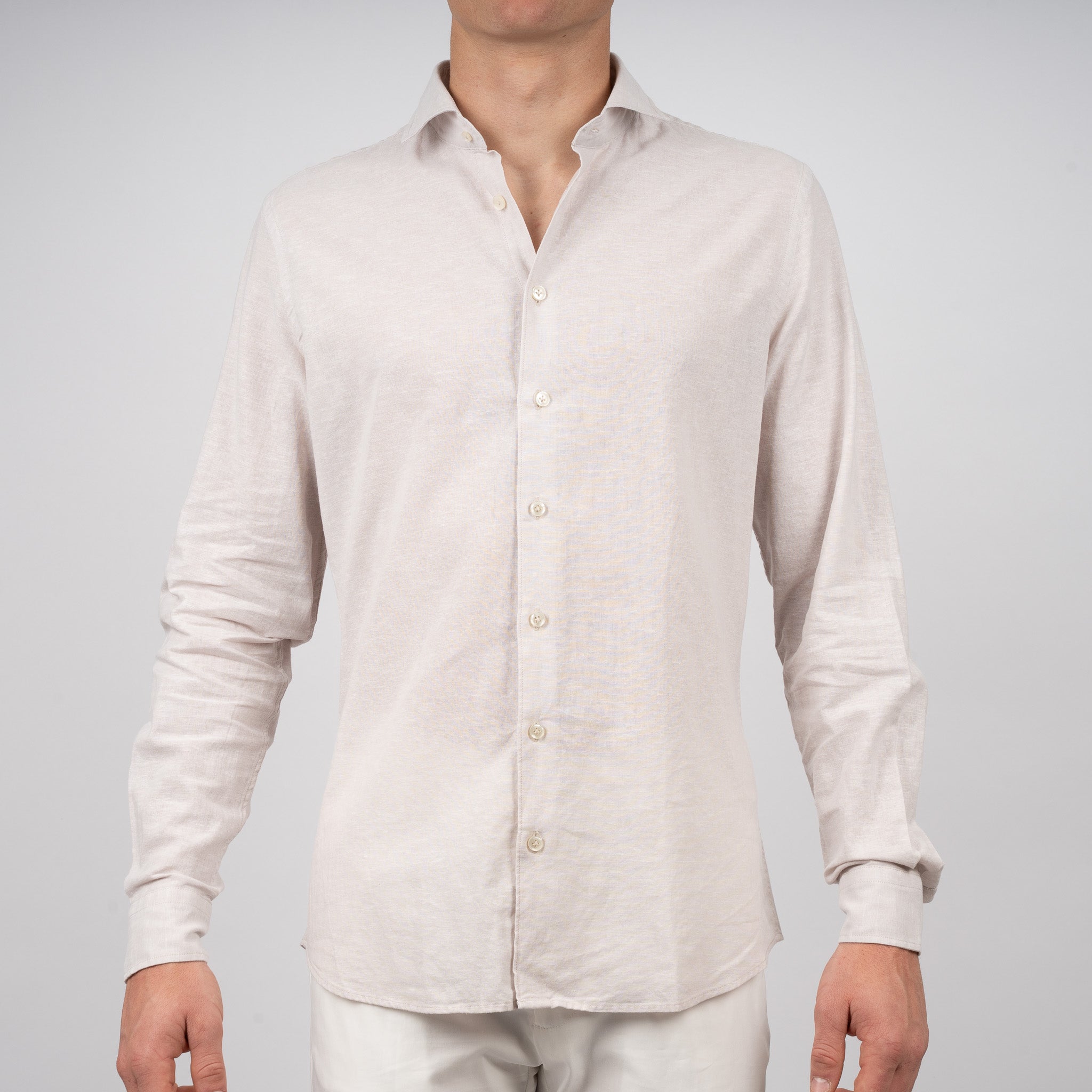 SEVEN DIALS Linnen Overhemd Beige | Jerred