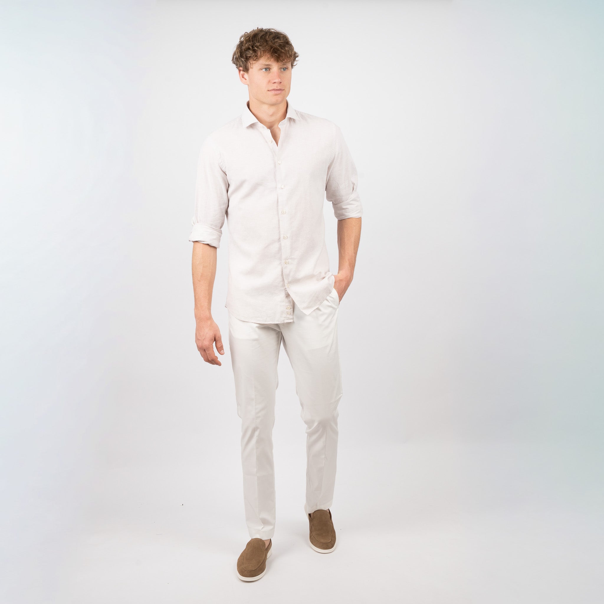 SEVEN DIALS Linnen Overhemd Beige | Jerred