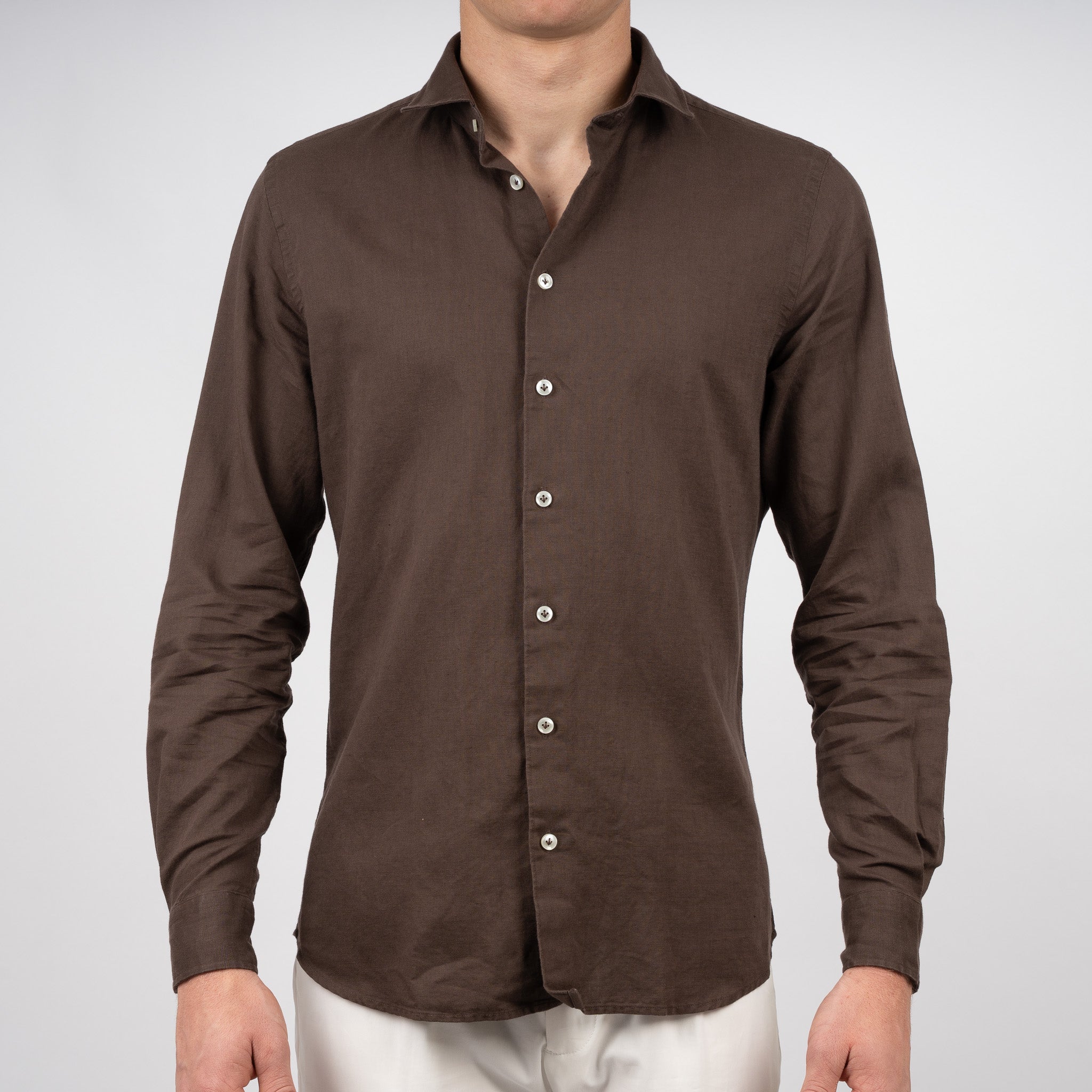SEVEN DIALS Linnen Overhemd Bruin | Jerred