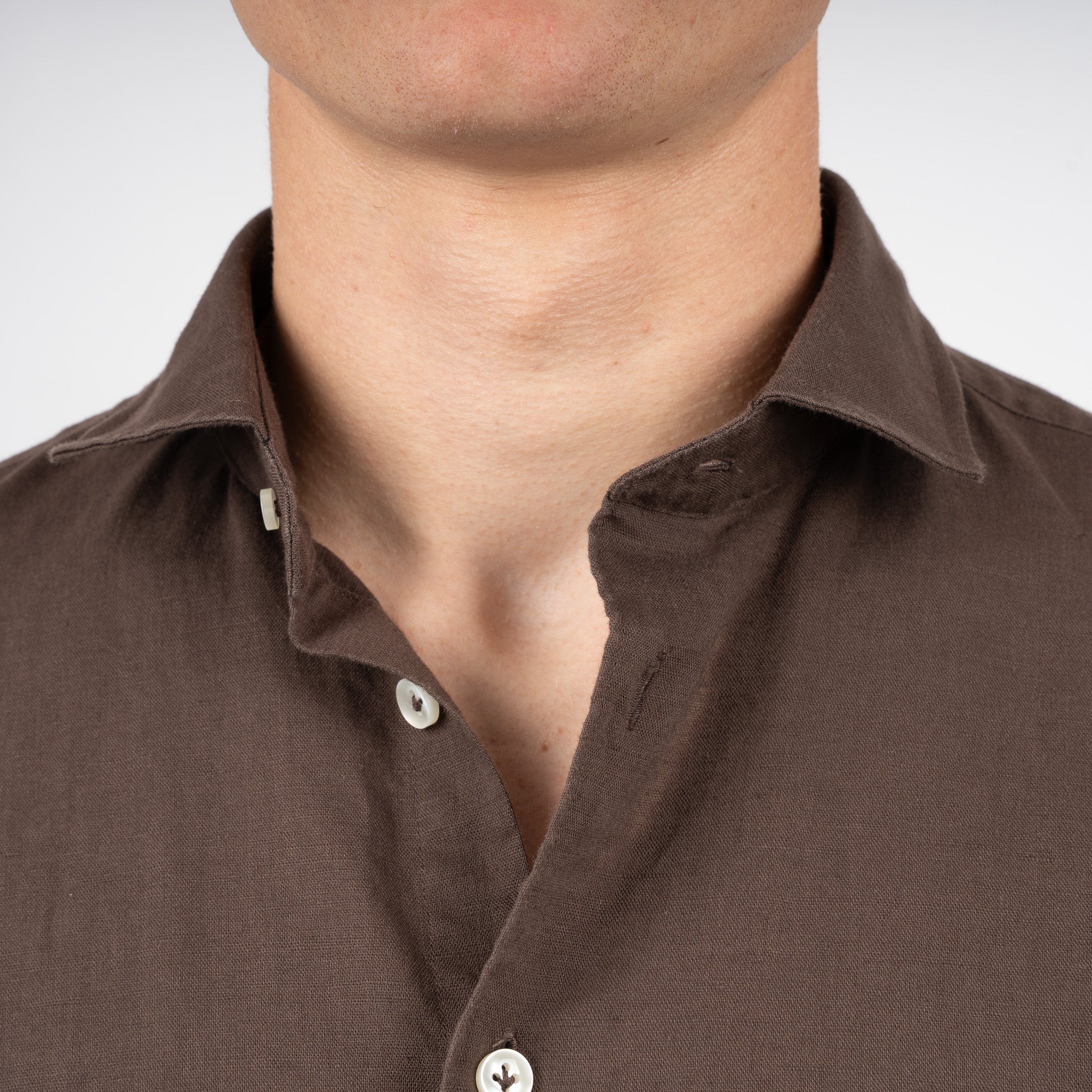 SEVEN DIALS Linnen Overhemd Bruin | Jerred