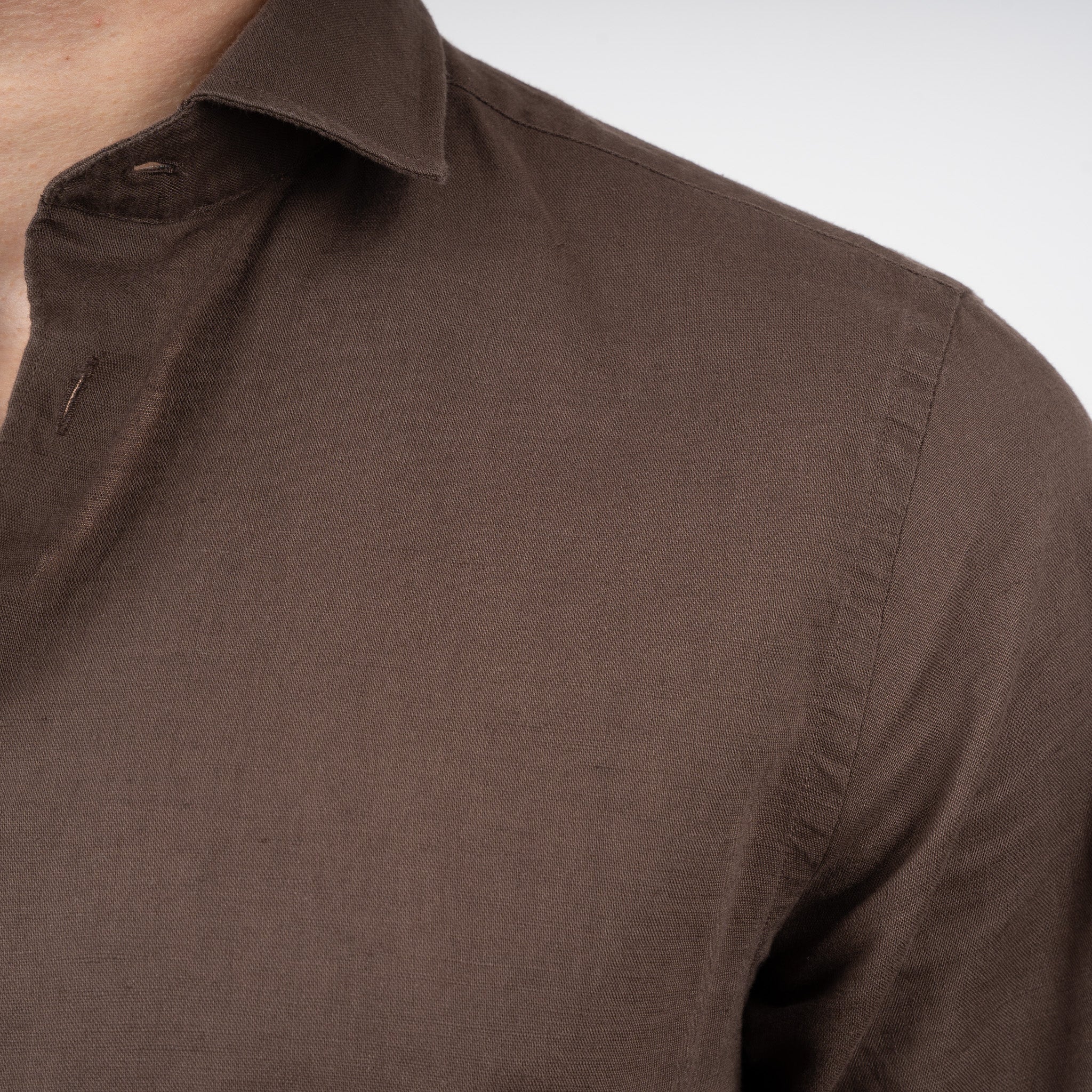 SEVEN DIALS Linnen Overhemd Bruin | Jerred
