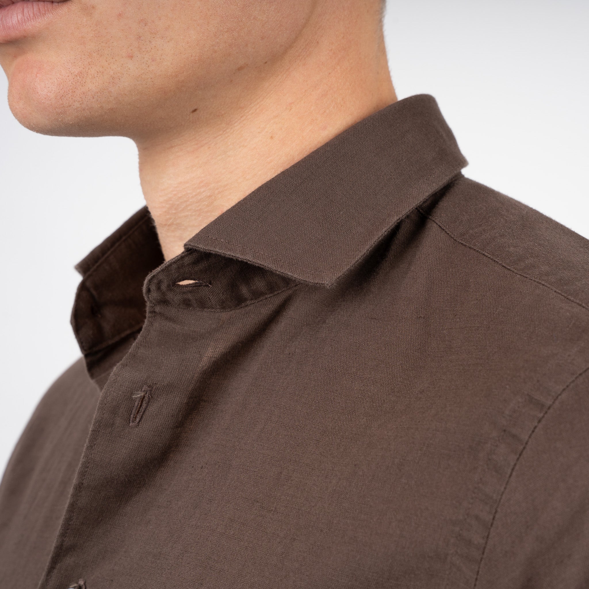 SEVEN DIALS Linnen Overhemd Bruin | Jerred