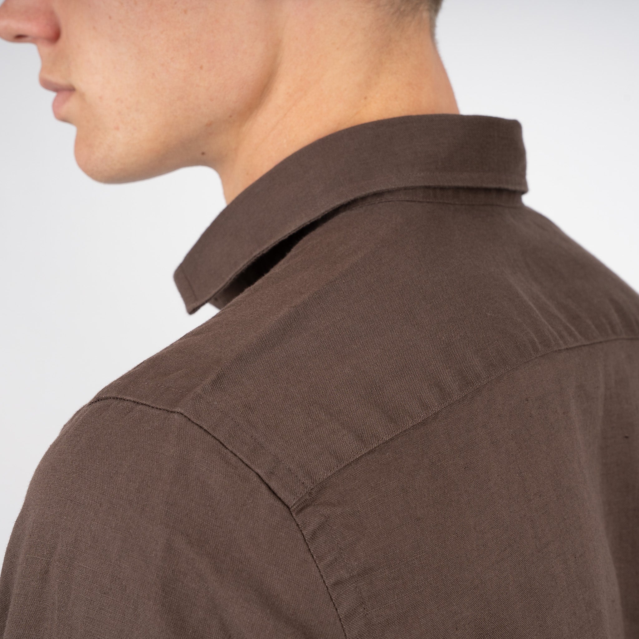 SEVEN DIALS Linnen Overhemd Bruin | Jerred