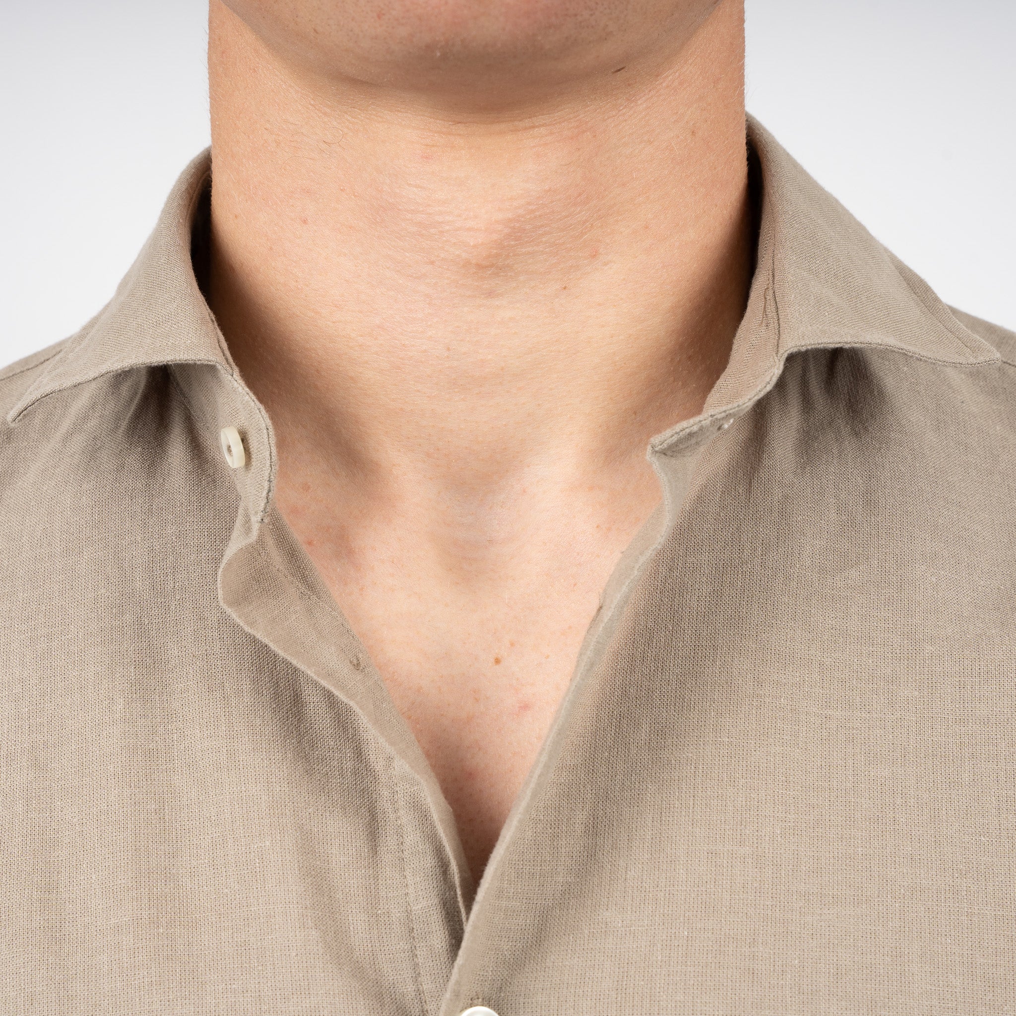 SEVEN DIALS Linnen Overhemd Olijfgroen | Jerred