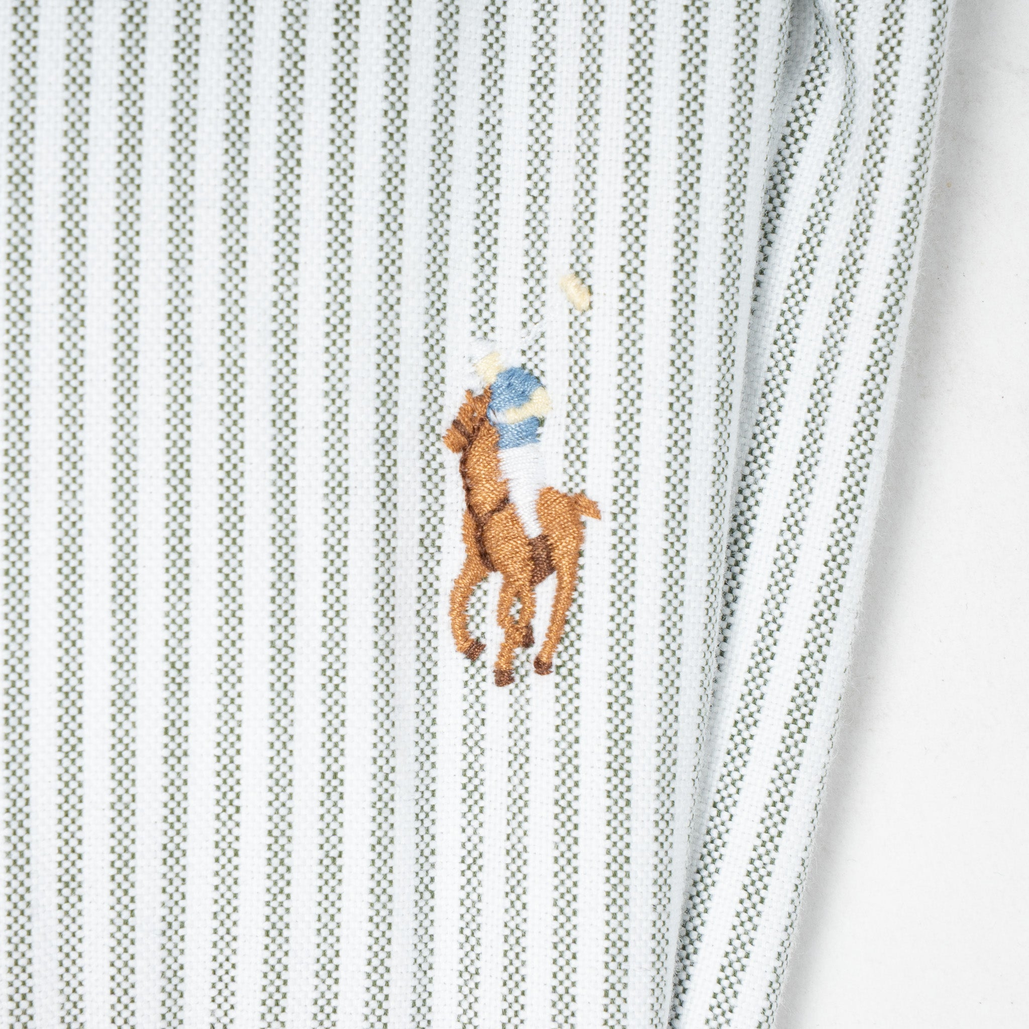 Ralph Lauren Overhemd Groene Streep | Slim Fit Oxford