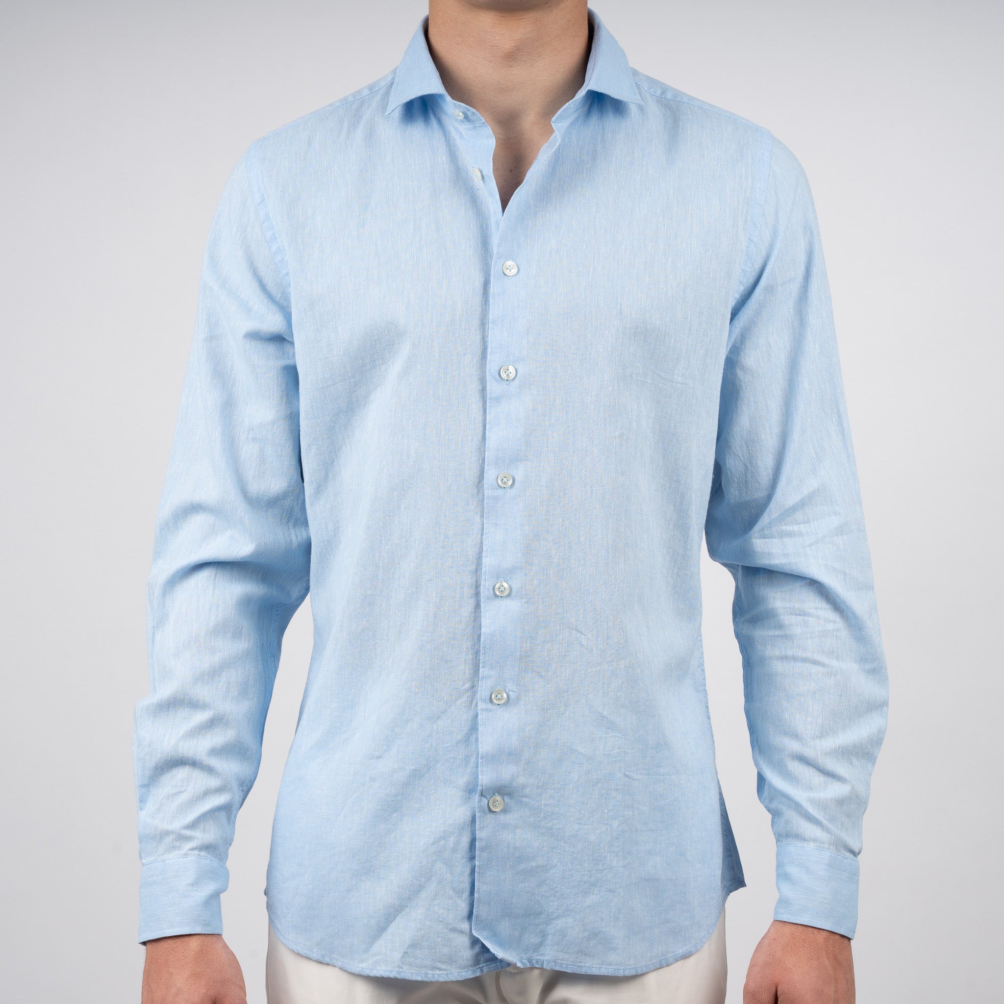 SEVEN DIALS Linnen Overhemd Lichtblauw | Jerred
