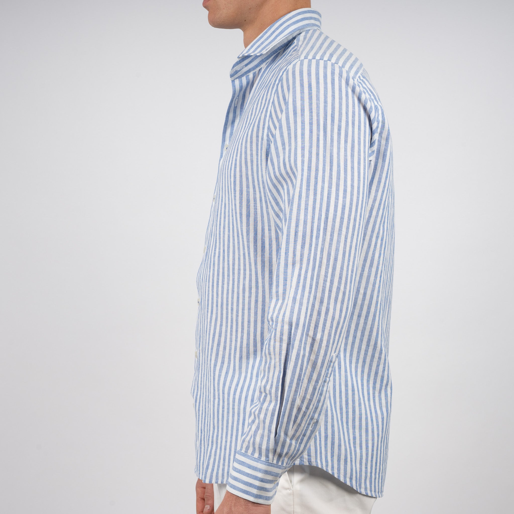 SEVEN DIALS Linnen Overhemd Blauwe Streep | Jerred